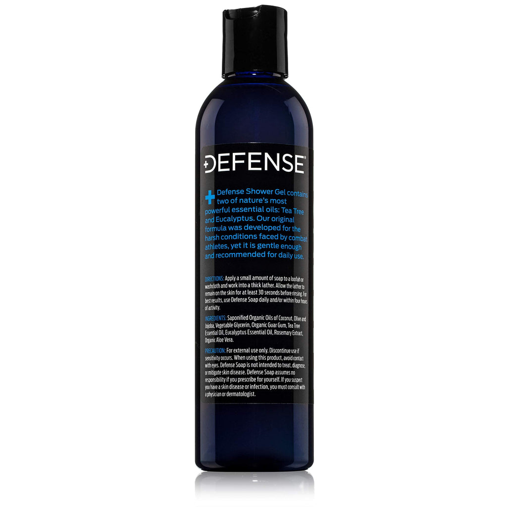 Defense Soap Tea Tree Body Wash – All Natural Organic Shower Soap for Athletes | Odor Control & Skin Health – 8 oz (Pack of 2)