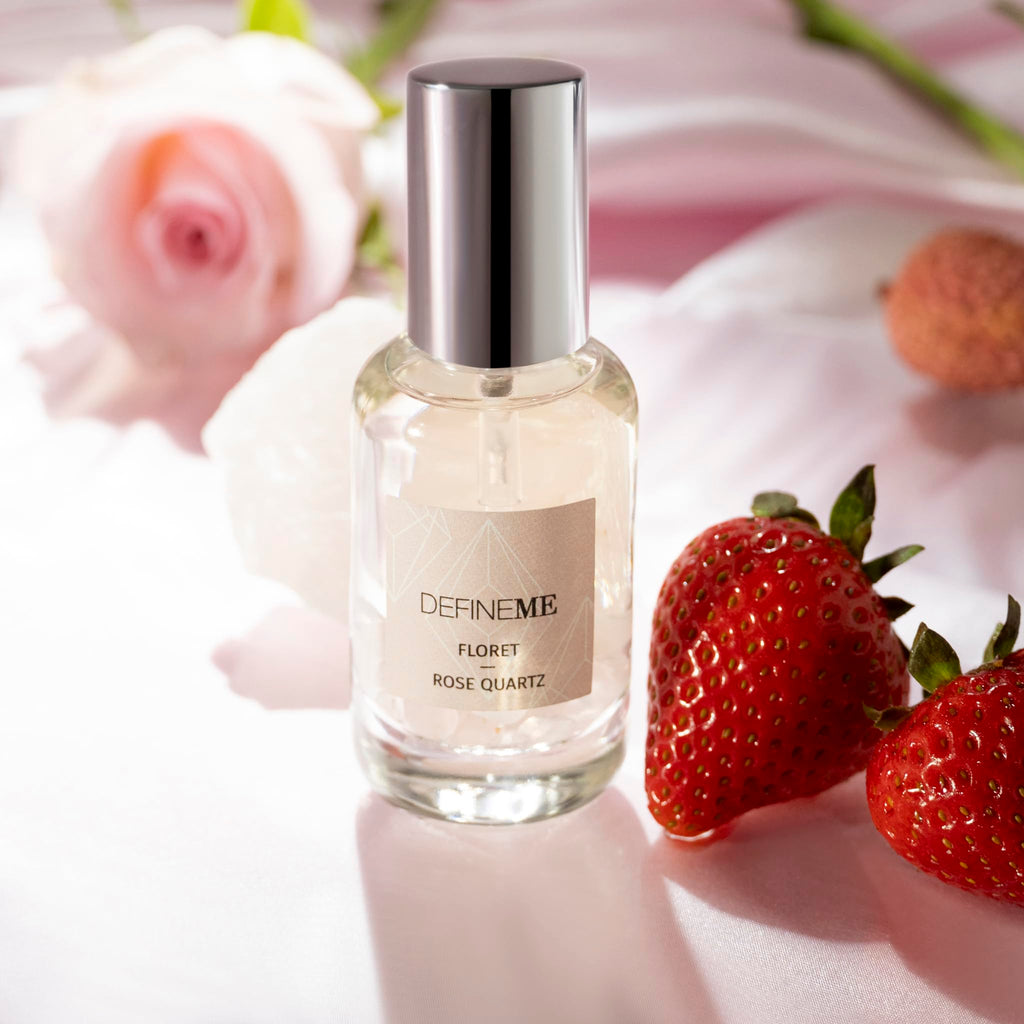 DefineMe Floret Rose Quartz Crystal Infused Natural Perfume Mist – 0.95 fl oz, Award Winner 2024 Universal Beauty Awards