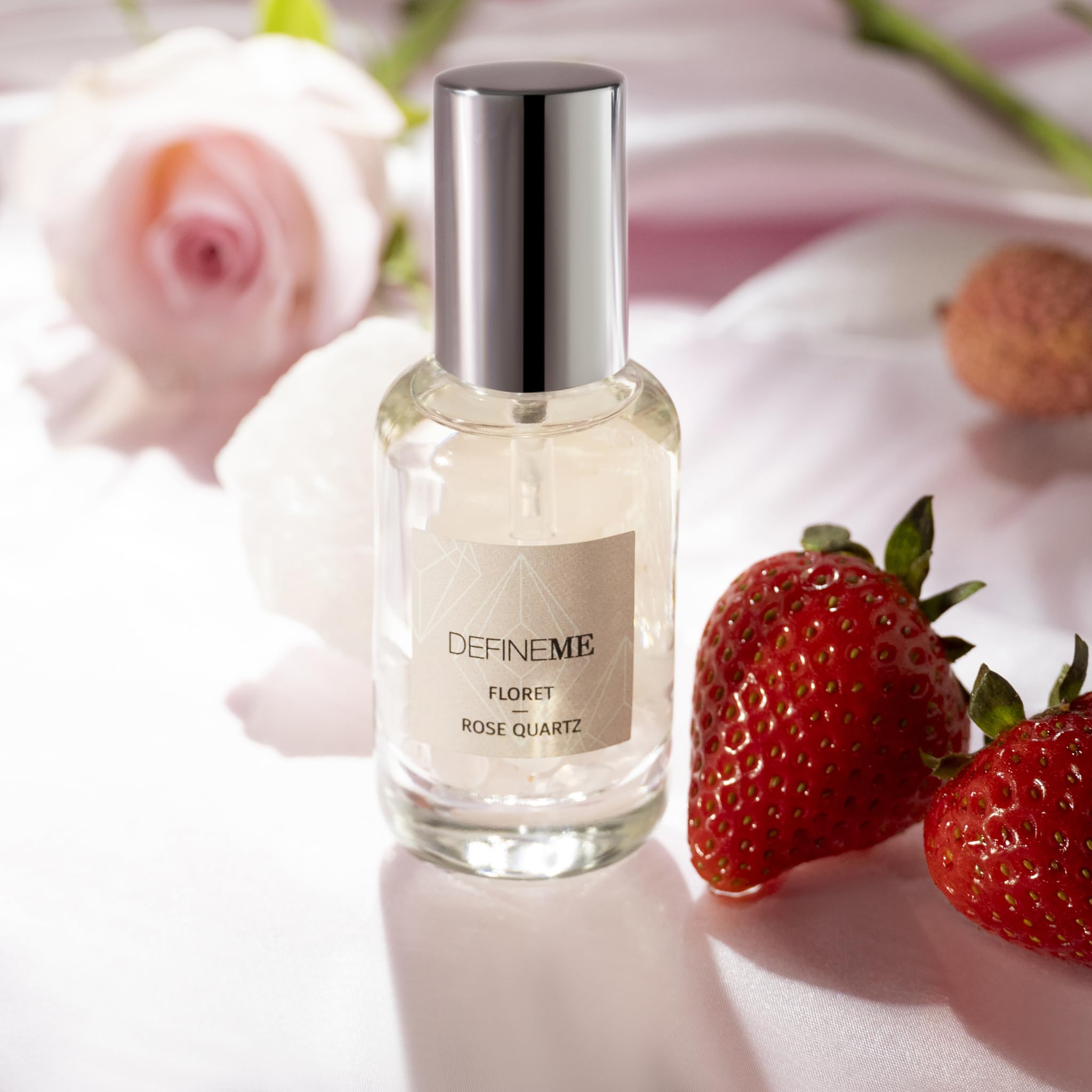 DefineMe Floret Rose Quartz Crystal Infused Natural Perfume Mist – 0.95 fl oz, Award Winner 2024 Universal Beauty Awards