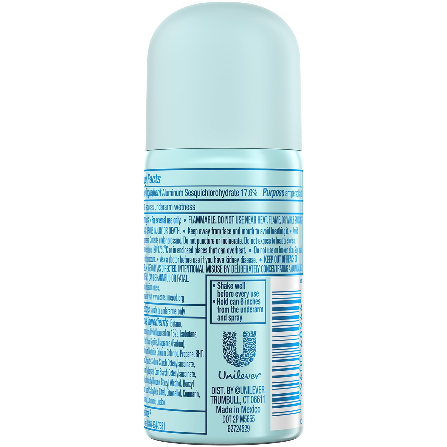 Degree Women Travel Deodorant Antiperspirant Mini Sprays – Body Heat Activated 72H Protection (24-Pack, Shower Clean) | 1 oz
