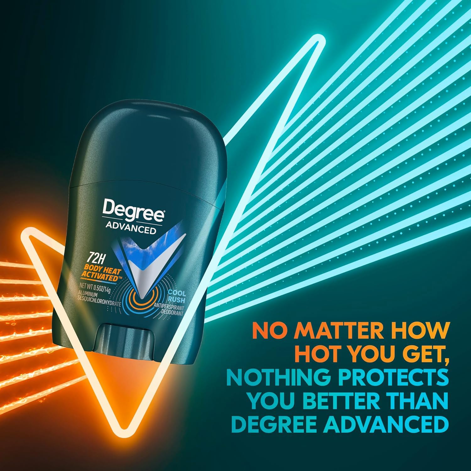Degree Men Travel Deodorant Cool Rush 18-Pack – 0.5 oz Minis, 72H MotionSense
