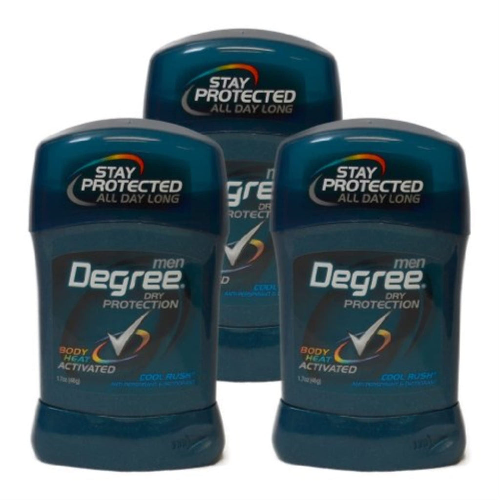 Degree Cool Rush Deodorant 3-Pack, 1.7 oz (50 ml) for Men