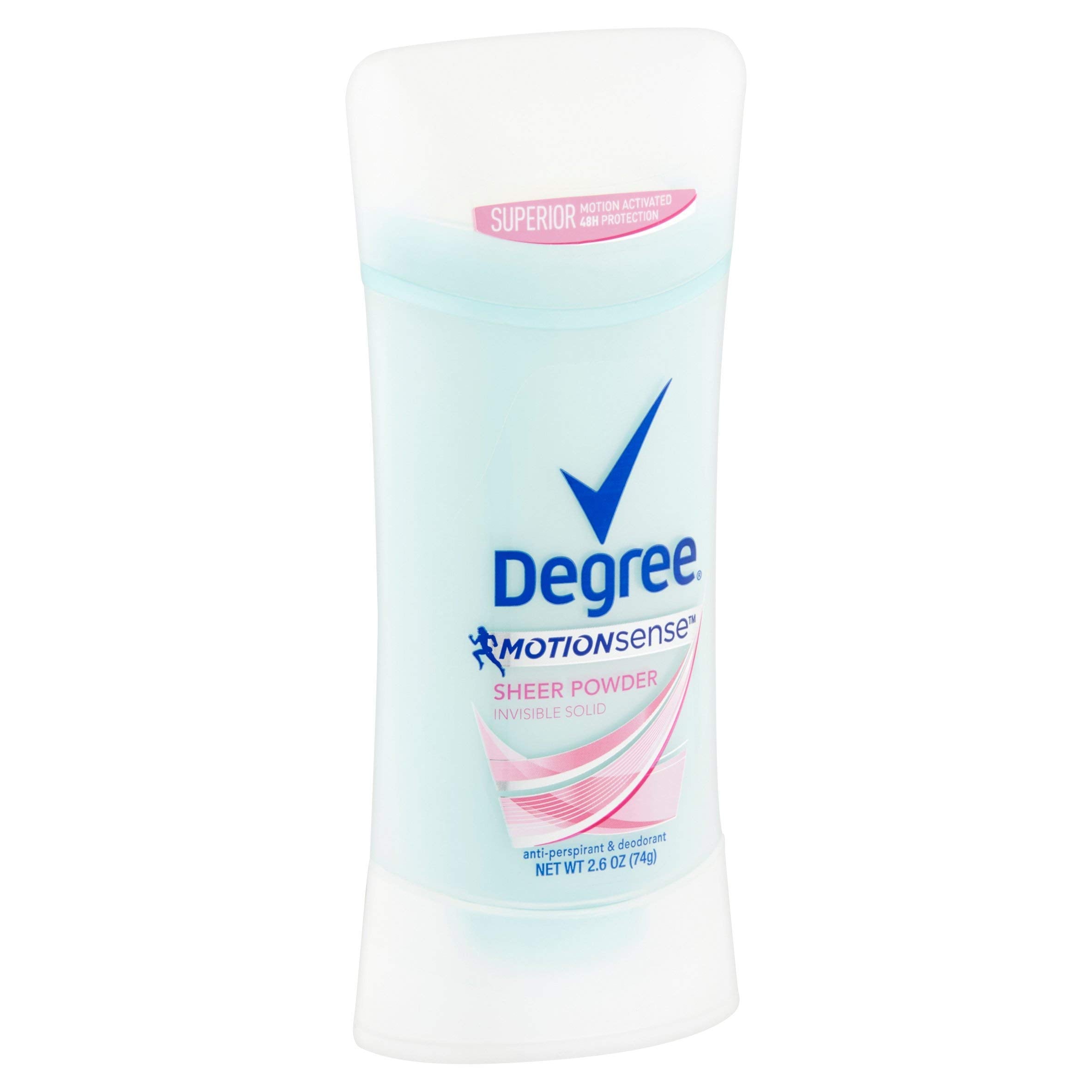 Degree Deodorant Motion Sense Sheer Powder 2.6 oz (76 ml) – Invisible Solid, 48-Hour Protection, 6 Pack
