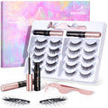 DEJAVIA Magnetic Lashes Kit – 10 Pairs, Magnetic Eyeliner & Tweezers, Reusable