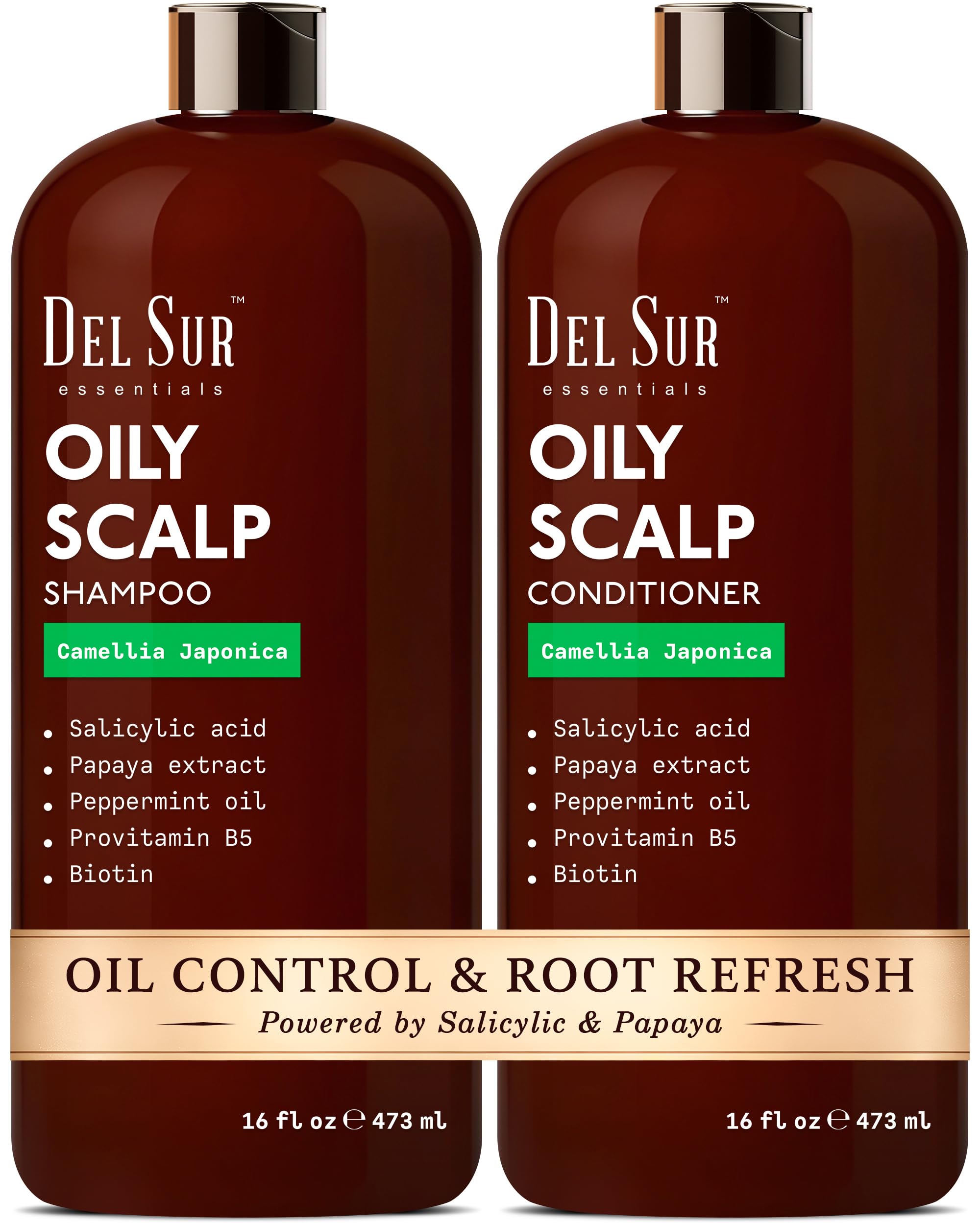 DEL SUR Clarifying Shampoo & Conditioner Set for Oily Scalp – 16 fl oz