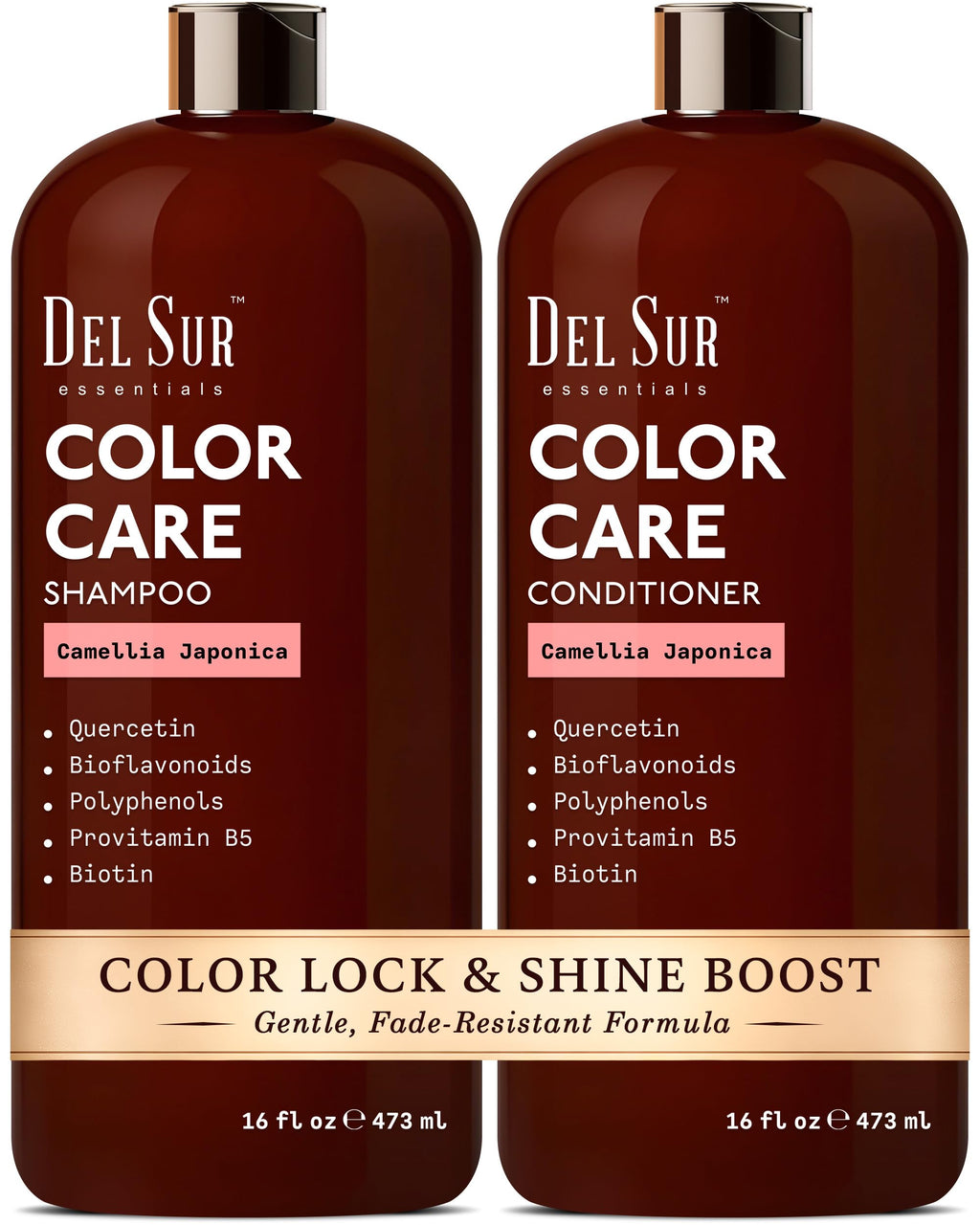 DEL SUR Color Safe Shampoo & Conditioner Set – Color Protect & Hydration (16 oz each)