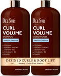 DEL SUR Curly Hair Shampoo & Conditioner Set — 16 oz Each | Camellia Japonica, Hibiscus & Amaranth Oil for Curl Definition, Volume & Hydration