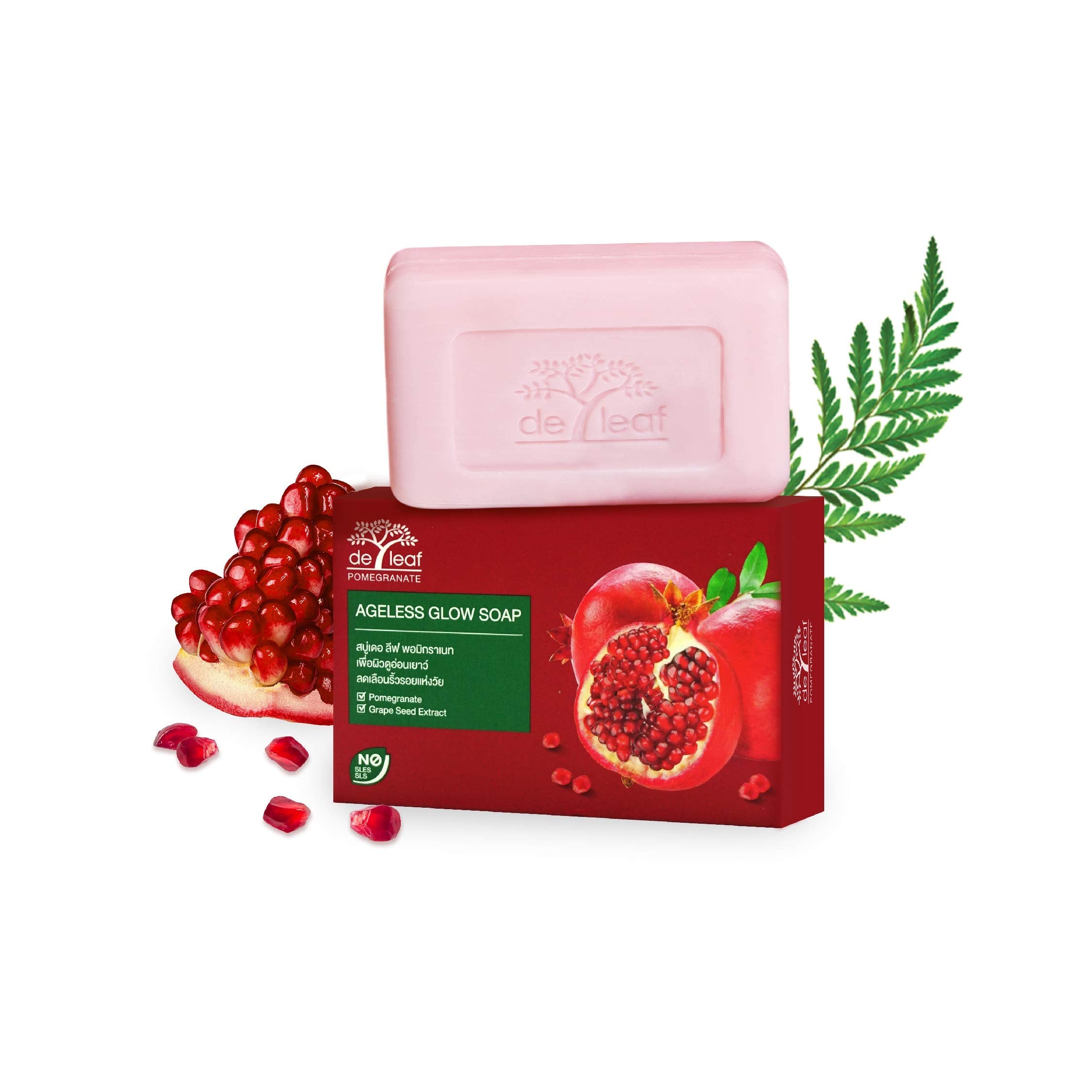DE LEAF THANAKA Pomegranate Bar Soap – Ageless Glow, Deep Cleansing & Hydration (3 x 100 g)