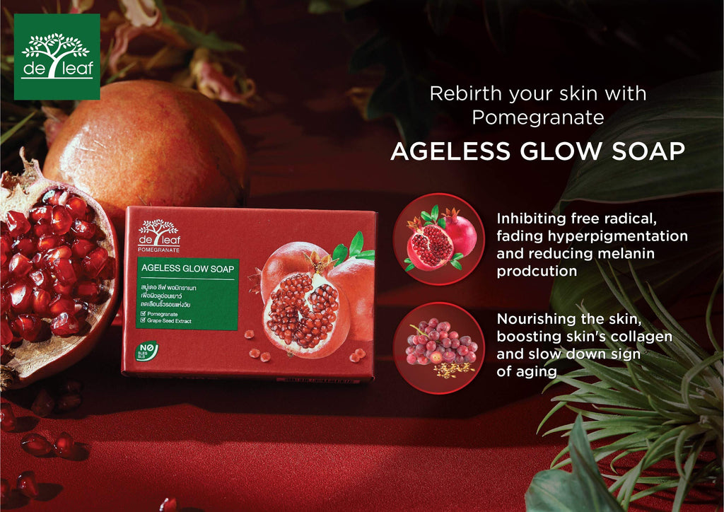DE LEAF THANAKA Pomegranate Bar Soap – Ageless Glow, Deep Cleansing & Hydration (3 x 100 g)