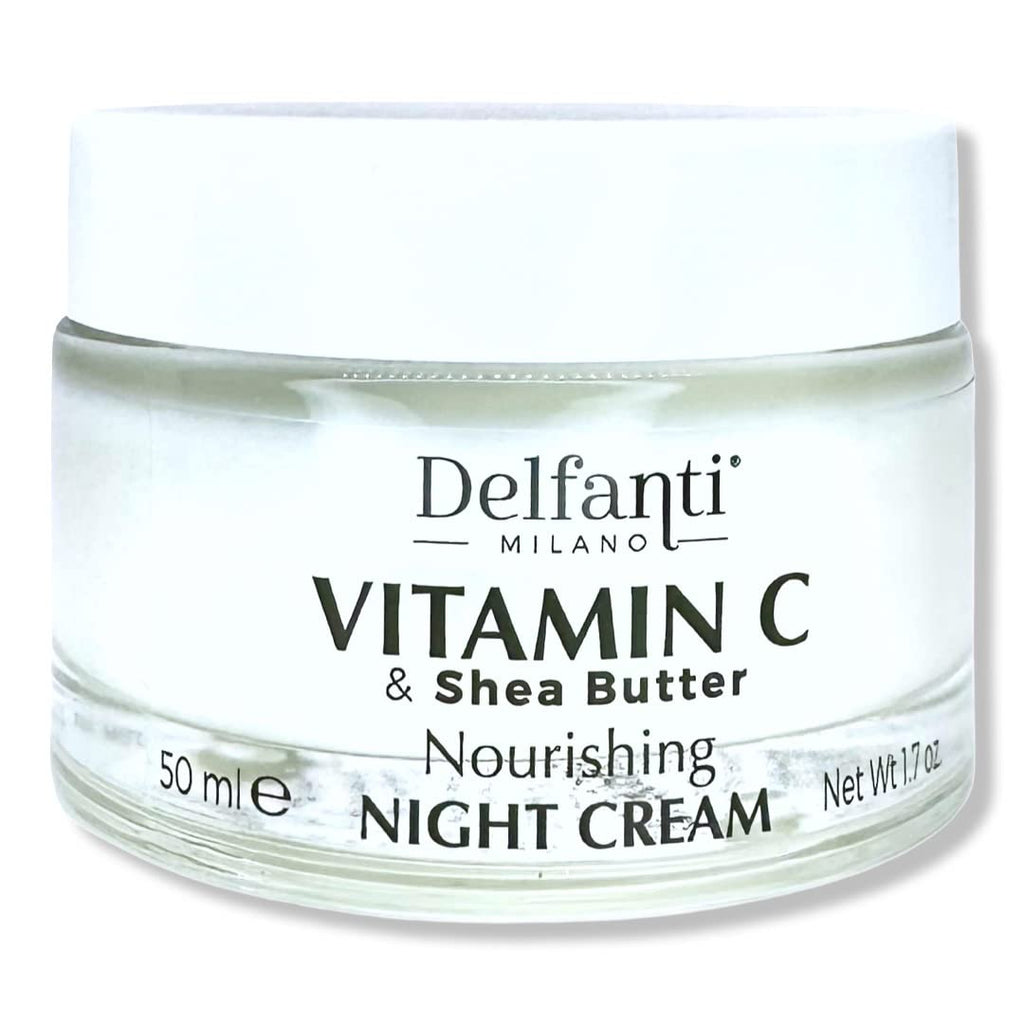 Delfanti-Milano Vitamin C & Shea Butter Night Cream | Nourishing Face & Neck Moisturizer | Made in Italy
