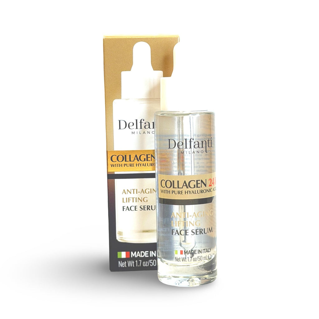Delfanti Milano Collagen 24K + Hyaluronic Acid Serum – Anti-Aging Lifting Facial Serum, Made in Italy, 1.7 oz