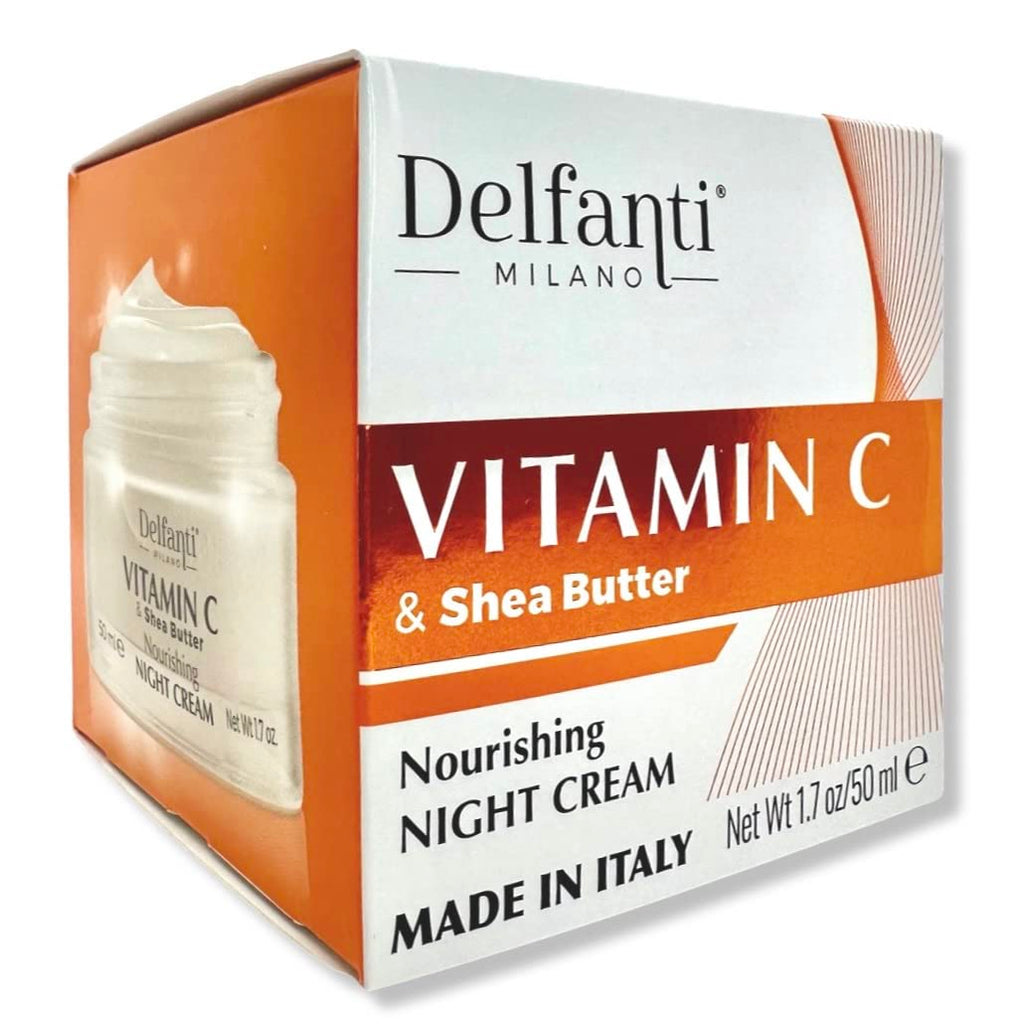 Delfanti-Milano Vitamin C & Shea Butter Night Cream | Nourishing Face & Neck Moisturizer | Made in Italy