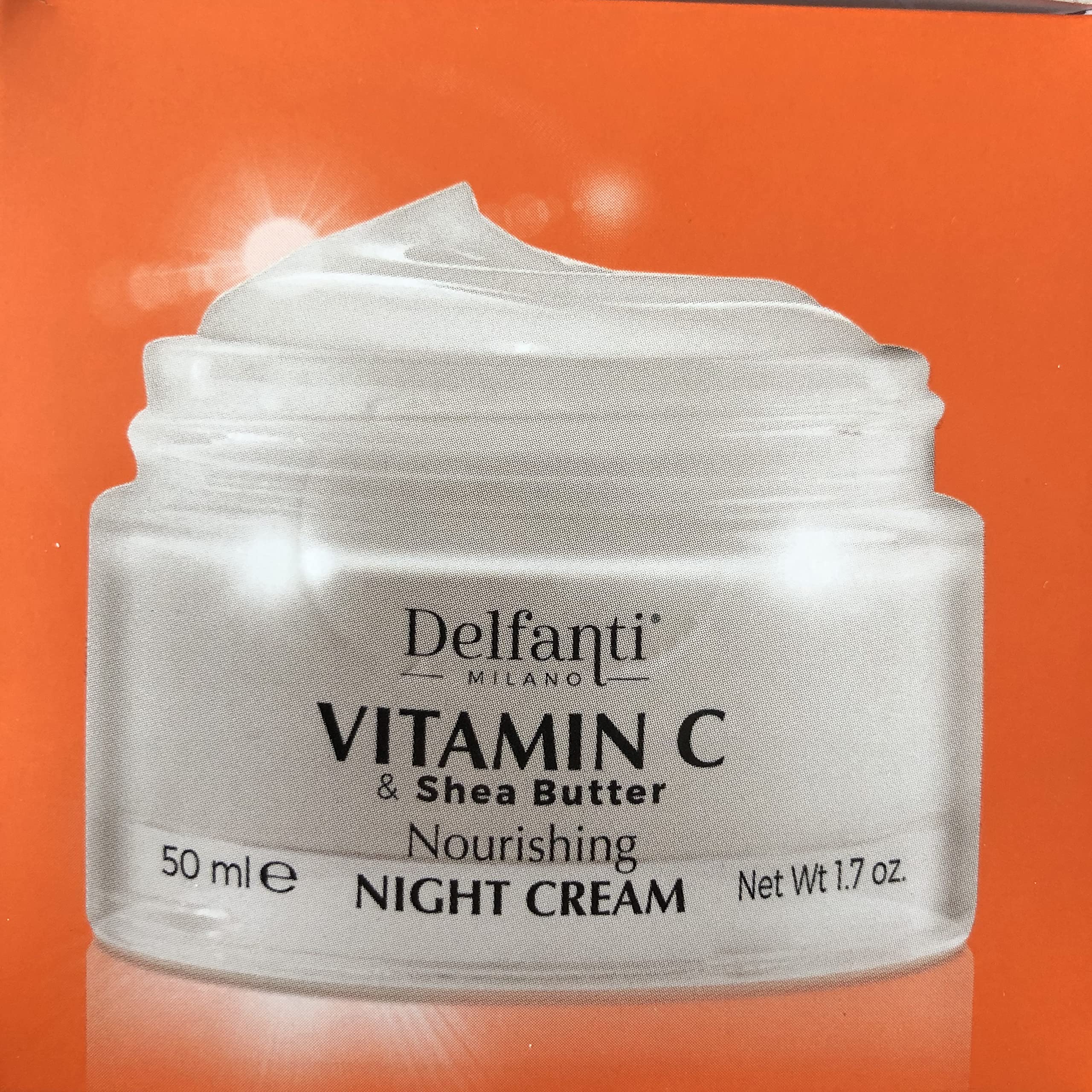 Delfanti-Milano Vitamin C & Shea Butter Night Cream | Nourishing Face & Neck Moisturizer | Made in Italy