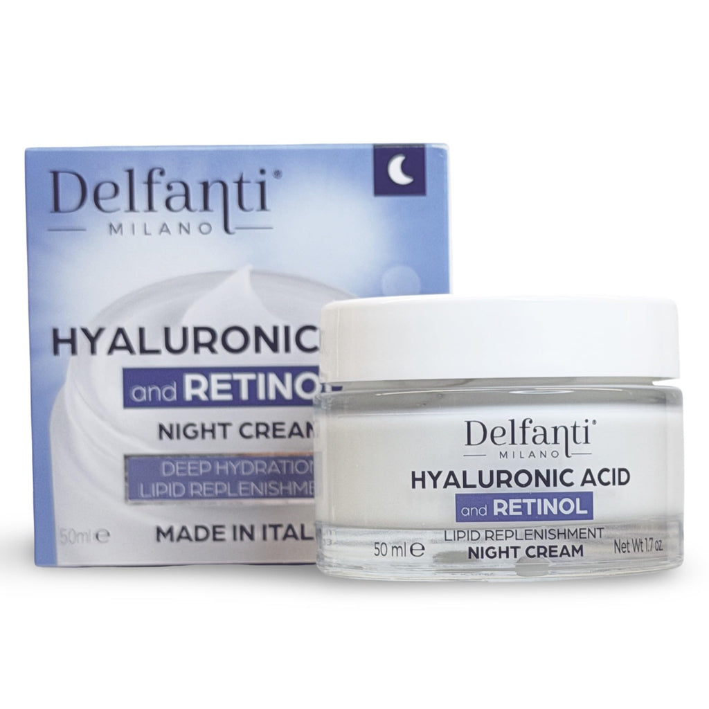 Delfanti-Milano Hyaluronic Acid & Retinol Night Cream – Deep Hydration & Lipid Replenishment