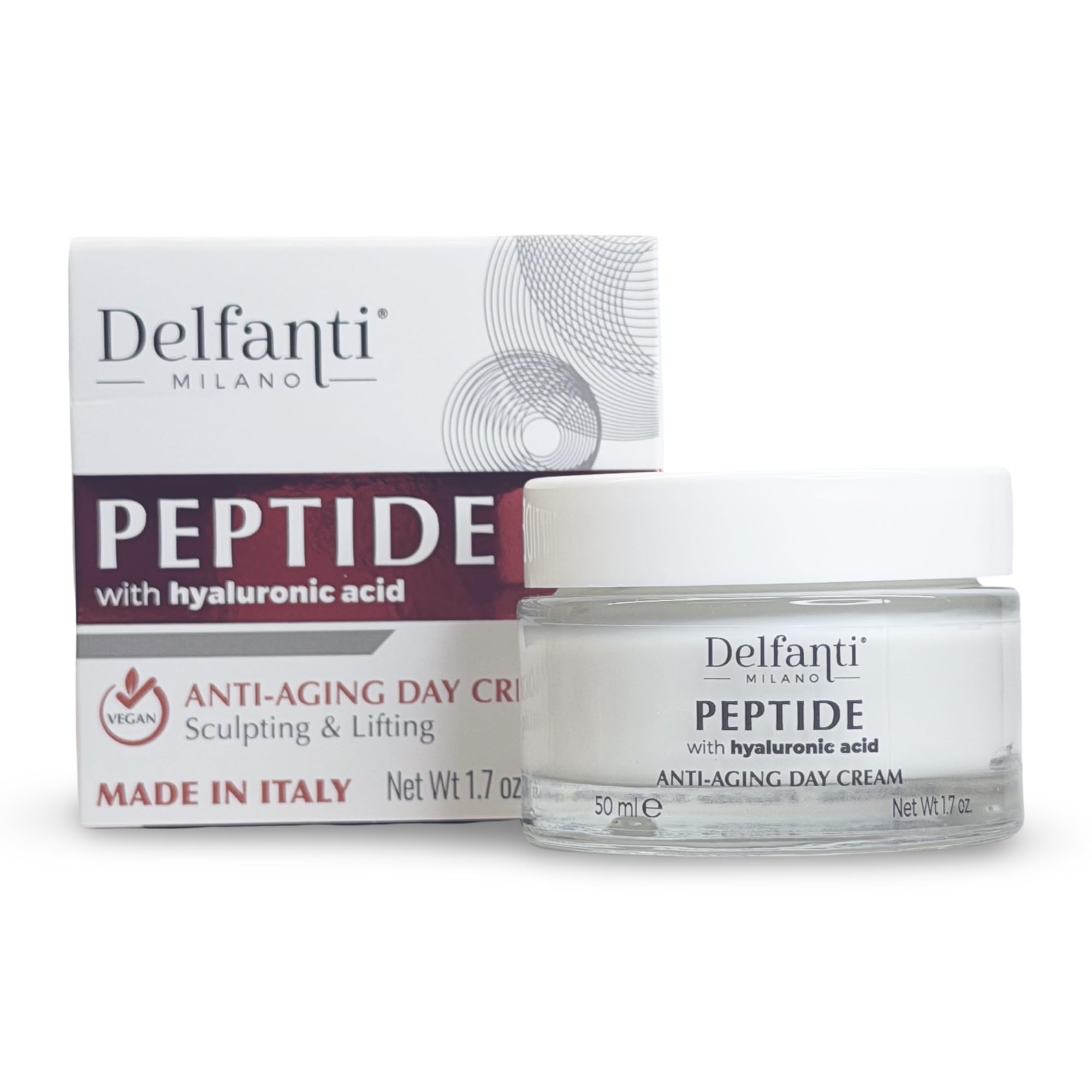 Delfanti-Milano Peptide with Hyaluronic Acid – Anti-Aging Day Cream | Made in Italy