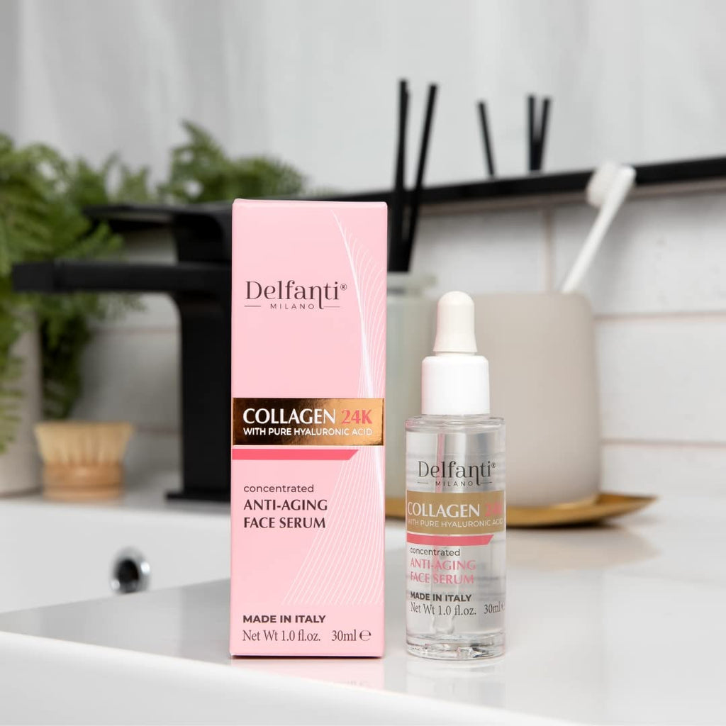 Delfanti Milano COLLAGEN 24K with Pure Hyaluronic Acid | Concentrated Anti-Aging Serum, Made in Italy
