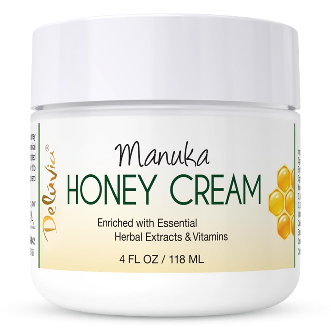 Deluvia Manuka Honey Cream | Hydrating & Soothing Moisturizer for Sensitive Skin | 4 oz