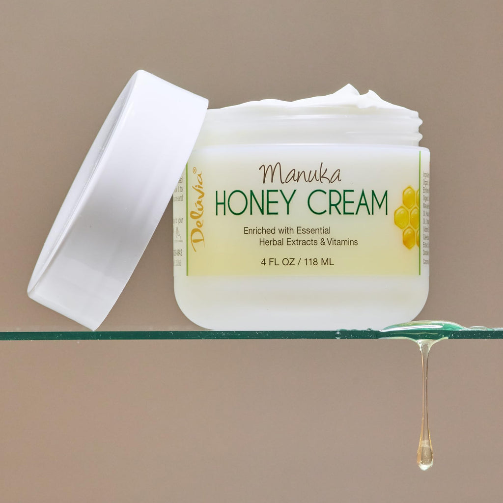 Deluvia Manuka Honey Cream | Hydrating & Soothing Moisturizer for Sensitive Skin | 4 oz
