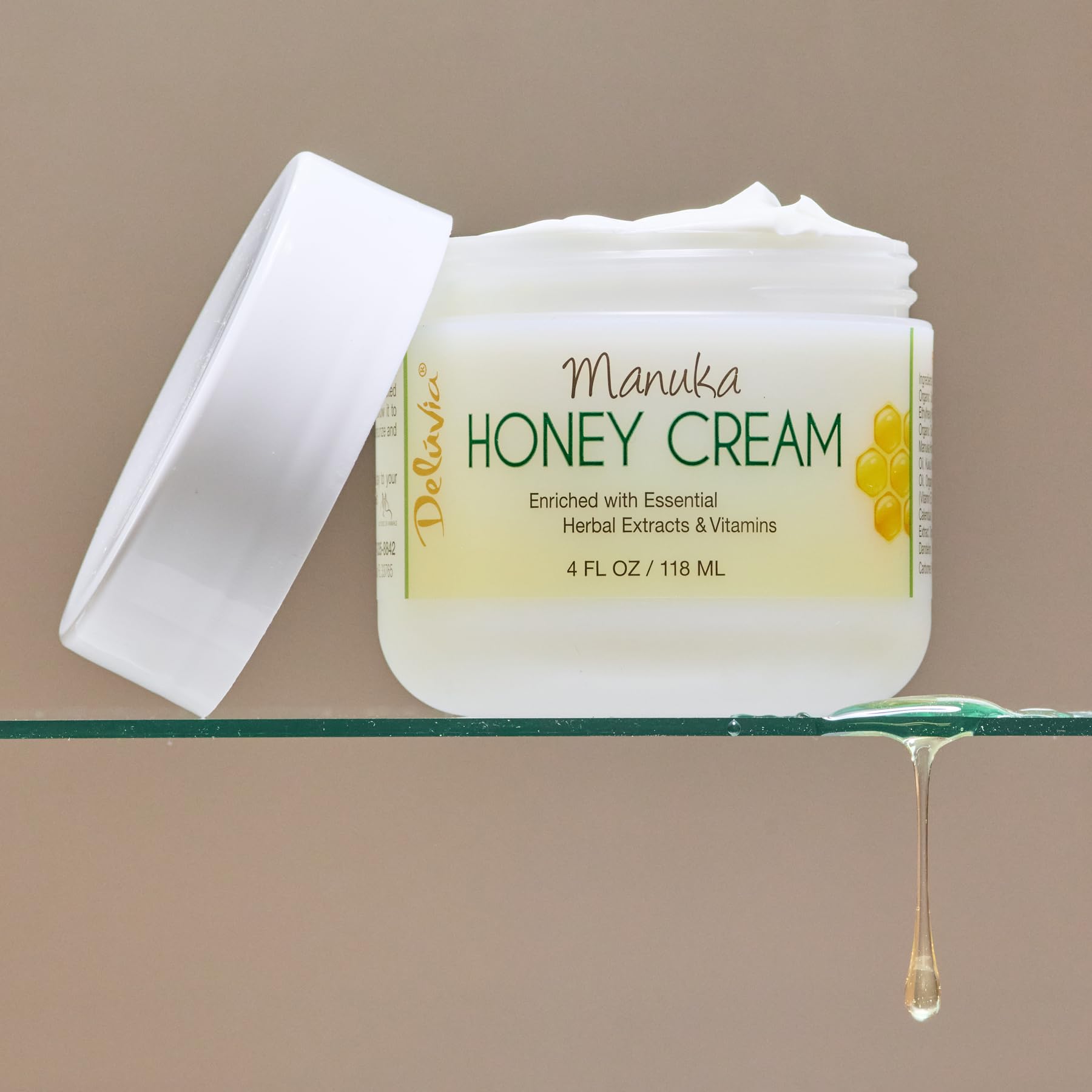 Deluvia Manuka Honey Cream | Hydrating & Soothing Moisturizer for Sensitive Skin | 4 oz
