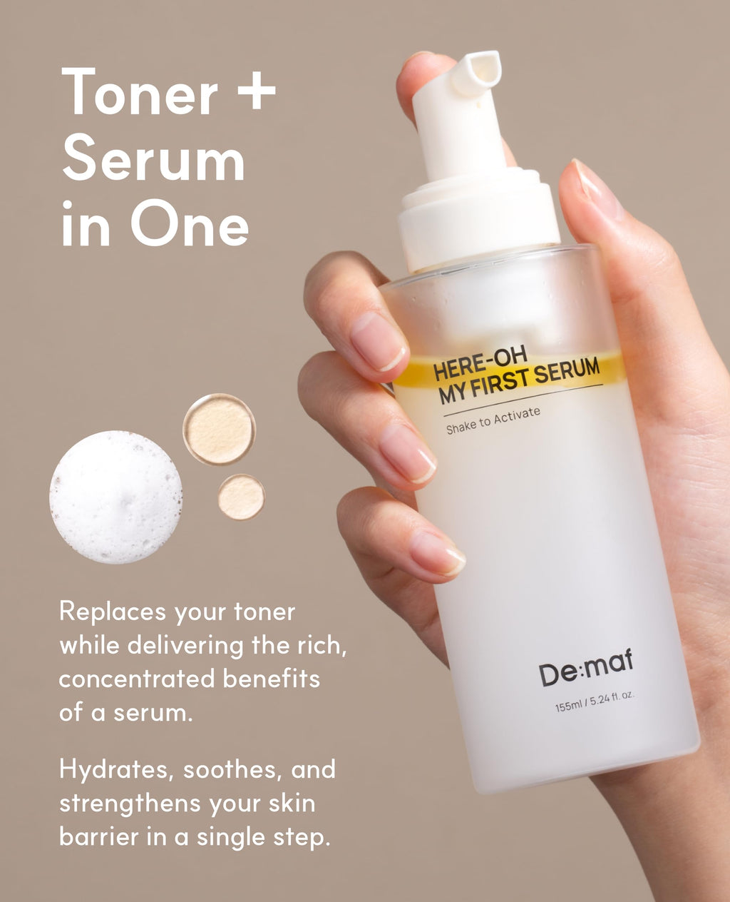 De:maf Here-Oh My Hydrating Serum with Hyaluronic Acid | Glowing Skin & Barrier Support