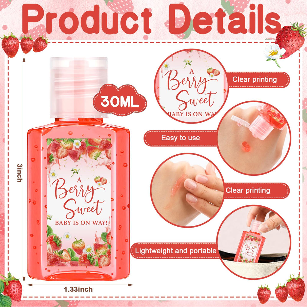 Demissle 30 Pcs Strawberry Baby Shower Favors – Mini Aloe Vera Gel 30ml