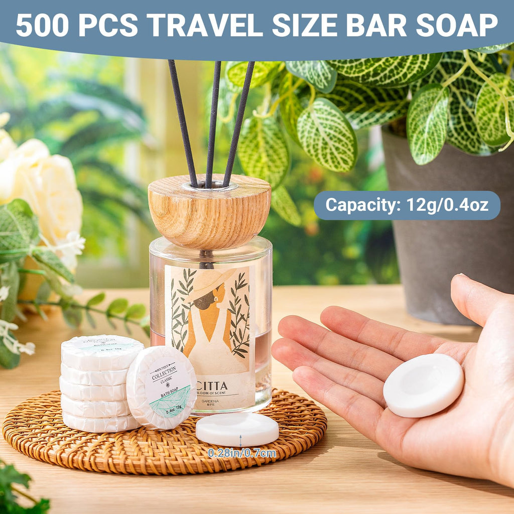 Demissle 500 Pcs Mini Soap Bars – Coin-Size Hotel Soap, Bulk Pack