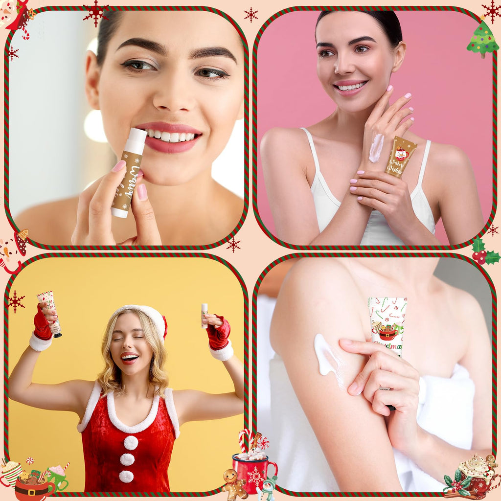 Demissle 12-Piece Christmas Hand Cream & Lip Balm Gift Set – Hot Cocoa Party Favors