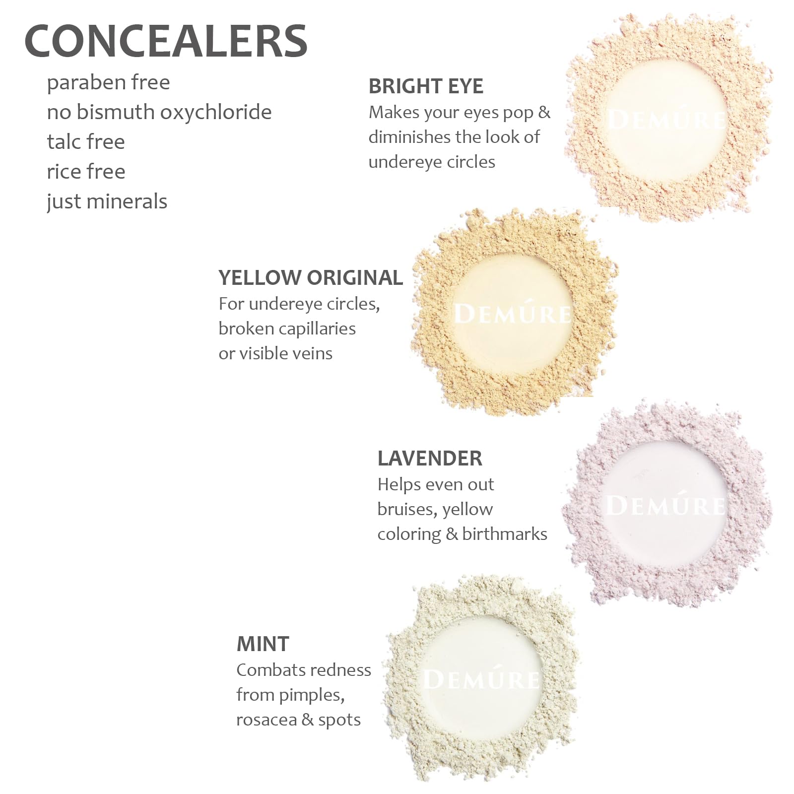 DEMÚRE Demure Mineral Concealer – Lightweight Yellow-Tone Coverage for Dark Circles