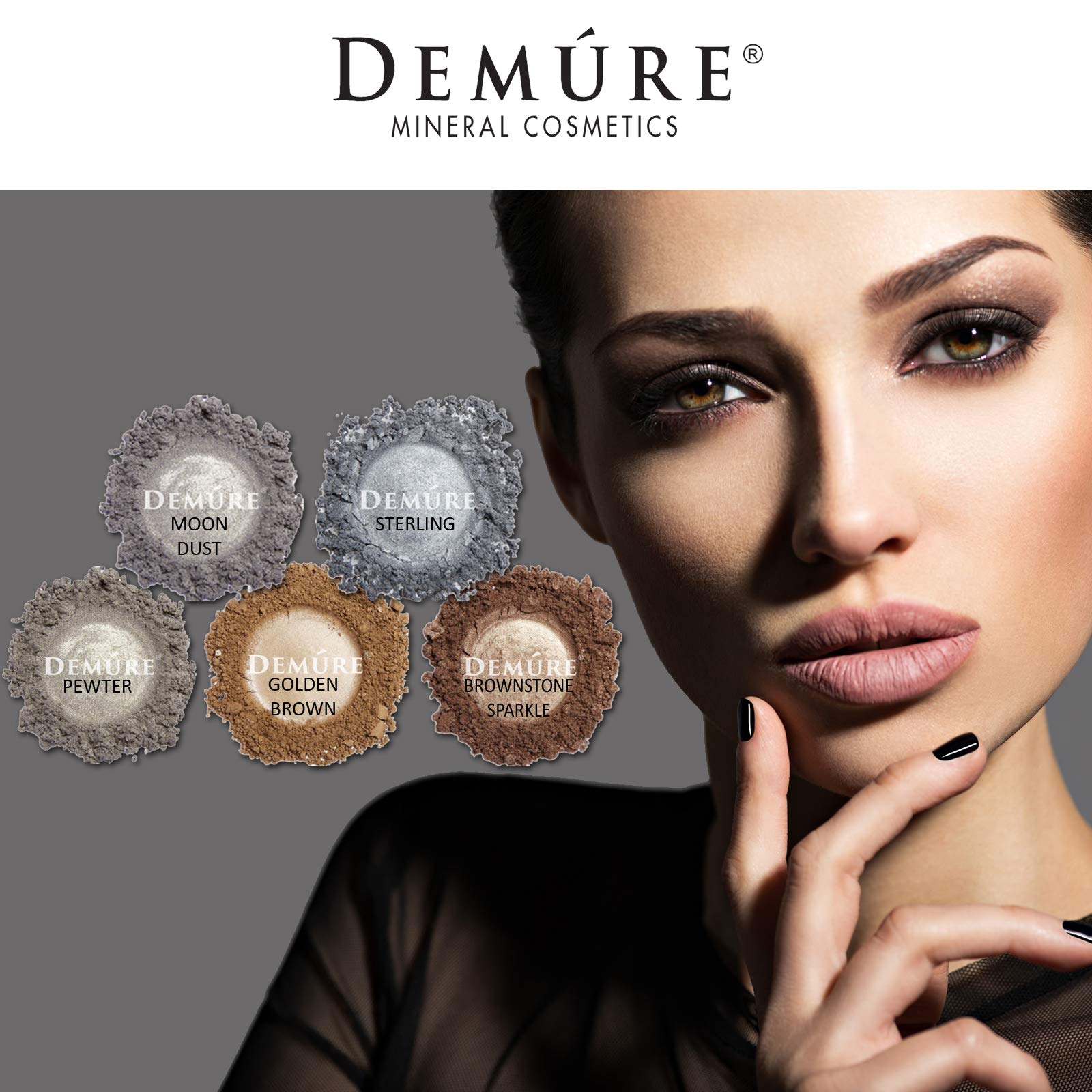 DEMÚRE Demure Mineral Eye Shadow Sterling – Shimmer, Glitter, Natural, Cruelty-Free