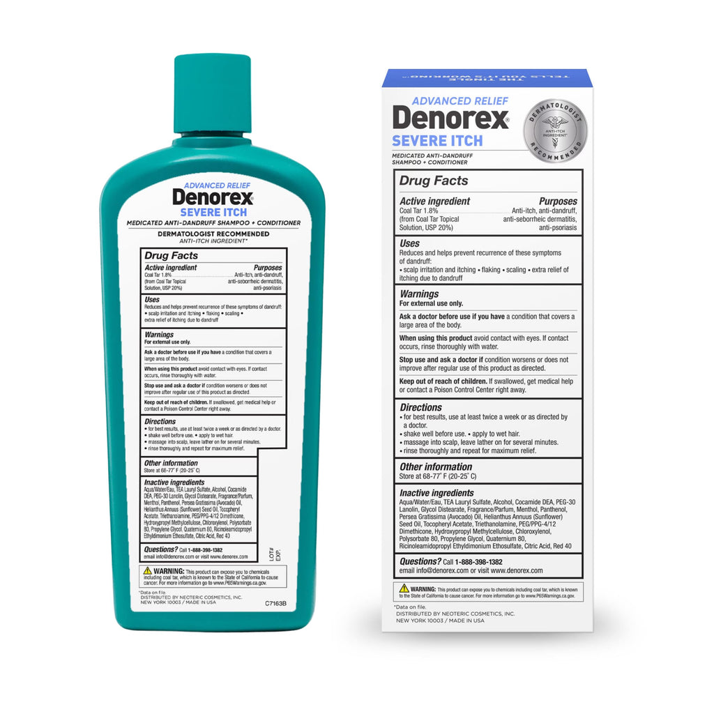Denorex Advanced Relief Severe Itch 2-in-1 Shampoo & Conditioner – 1.8% Coal Tar, 10 oz