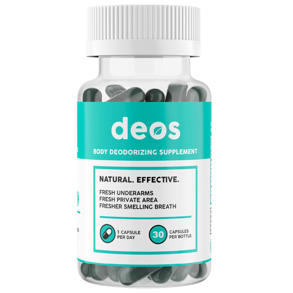 DEOS Internal Deodorant Supplement – Full-Body Odor Control | 30 Vegan Capsules
