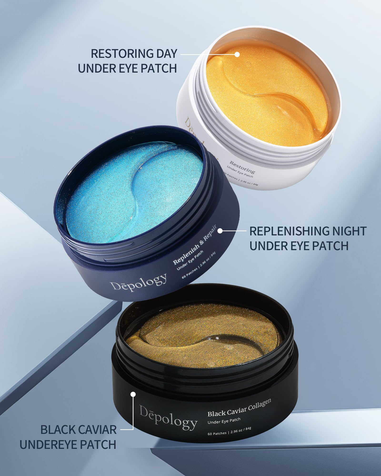 depology Replenish & Repair Under Eye Patches – Ceramides + Hyaluronic Acid | 60 Patches