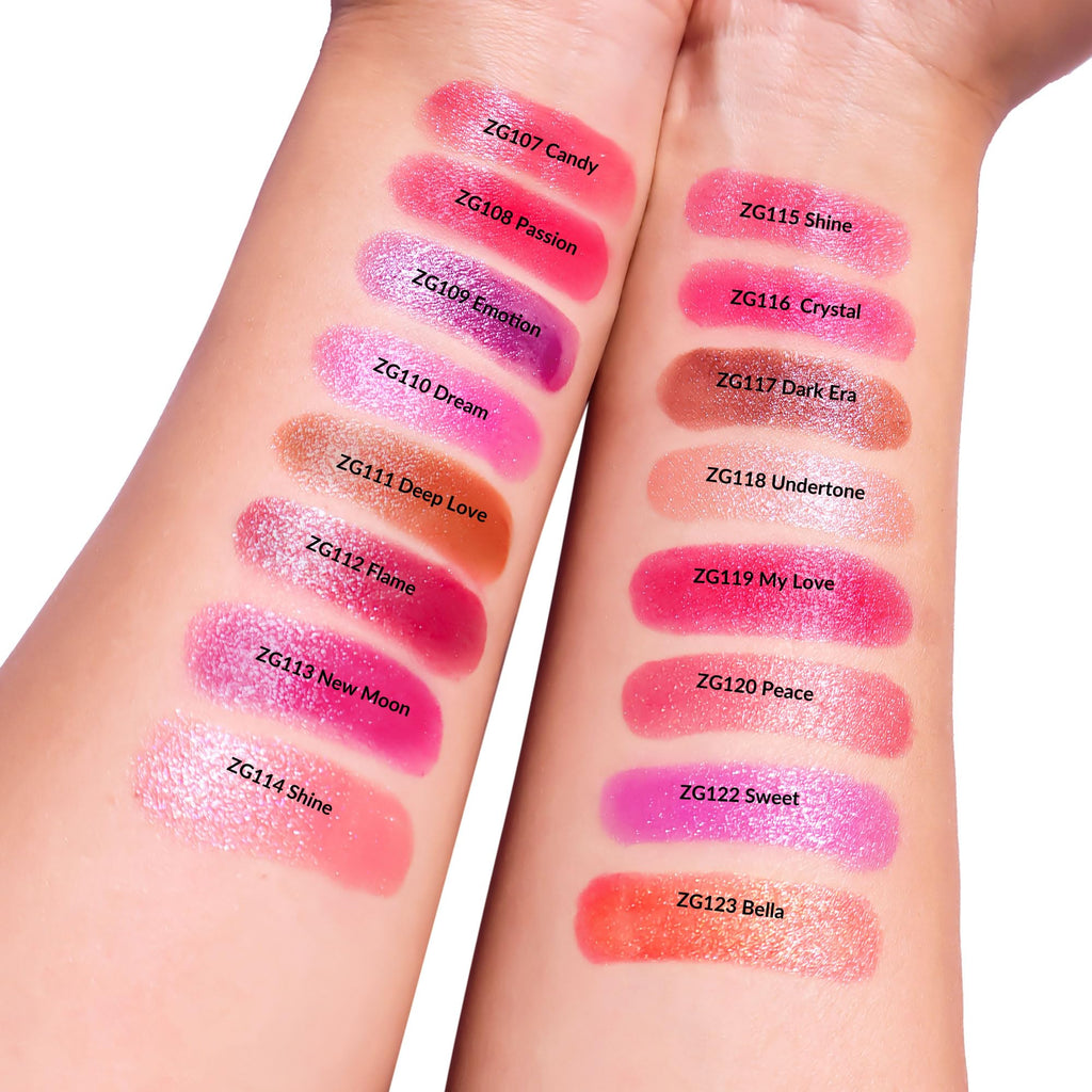 Depuplum Pink-Red-Brown Lipstick Set – Hydrating Shimmer Lip Tint (ZG107/108/117)