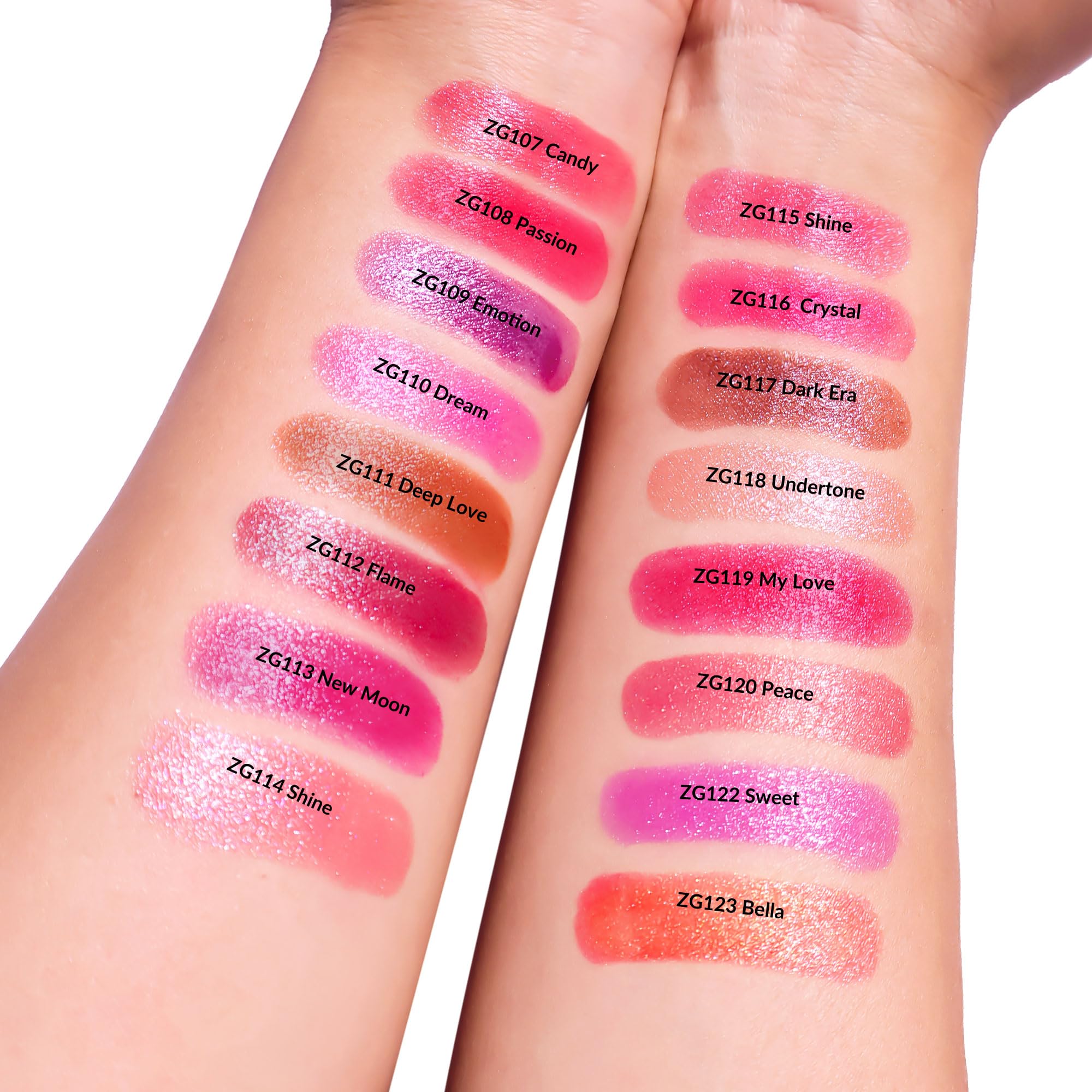 Depuplum Pink-Red-Brown Lipstick Set – Hydrating Shimmer Lip Tint (ZG107/108/117)
