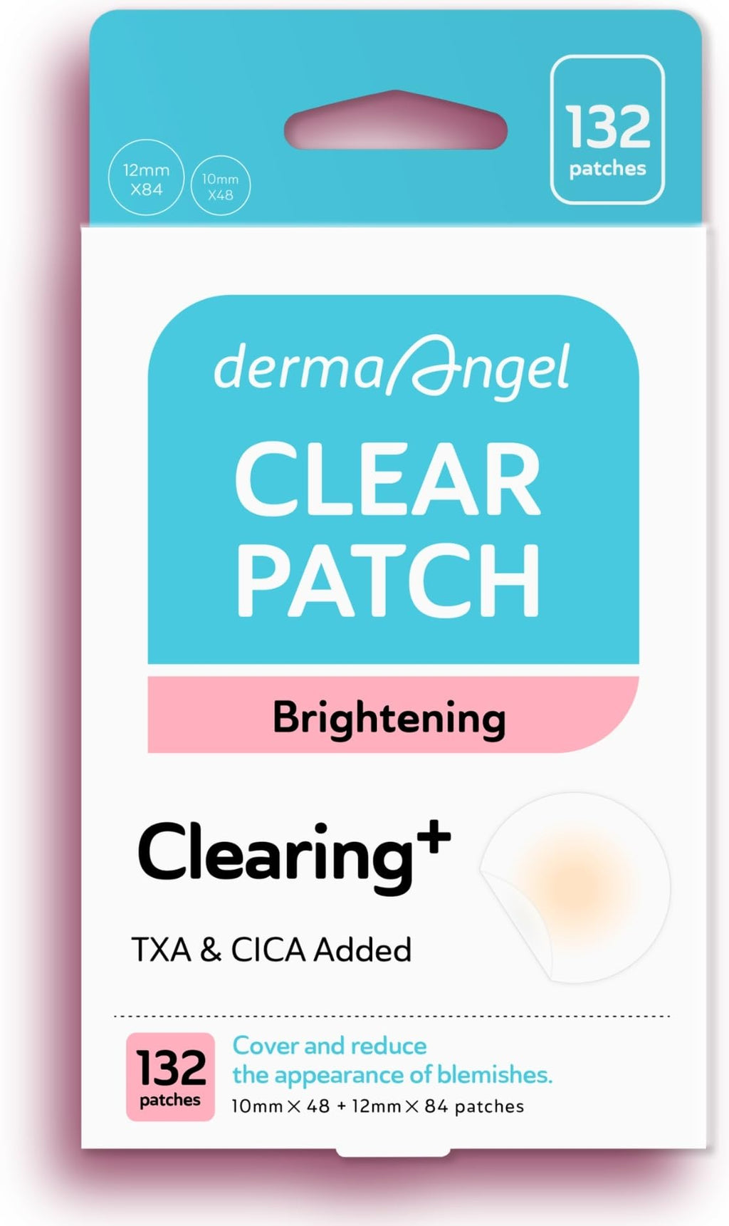 DERMA ANGEL Dark Spot Patches | Hydrocolloid, TXA & CICA – 132 Count (12mm) – Day & Night Use