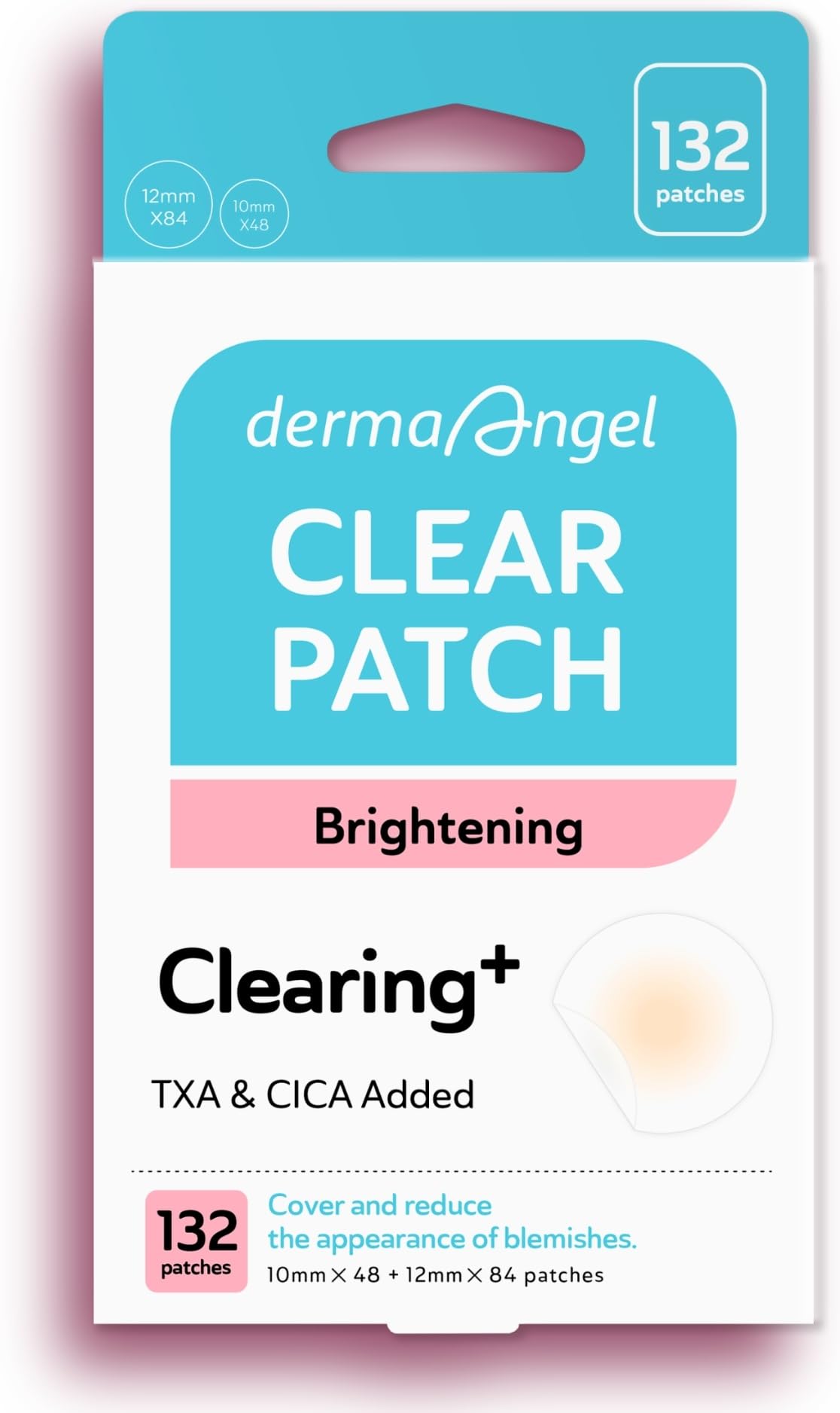 DERMA ANGEL Dark Spot Patches | Hydrocolloid, TXA & CICA – 132 Count (12mm) – Day & Night Use