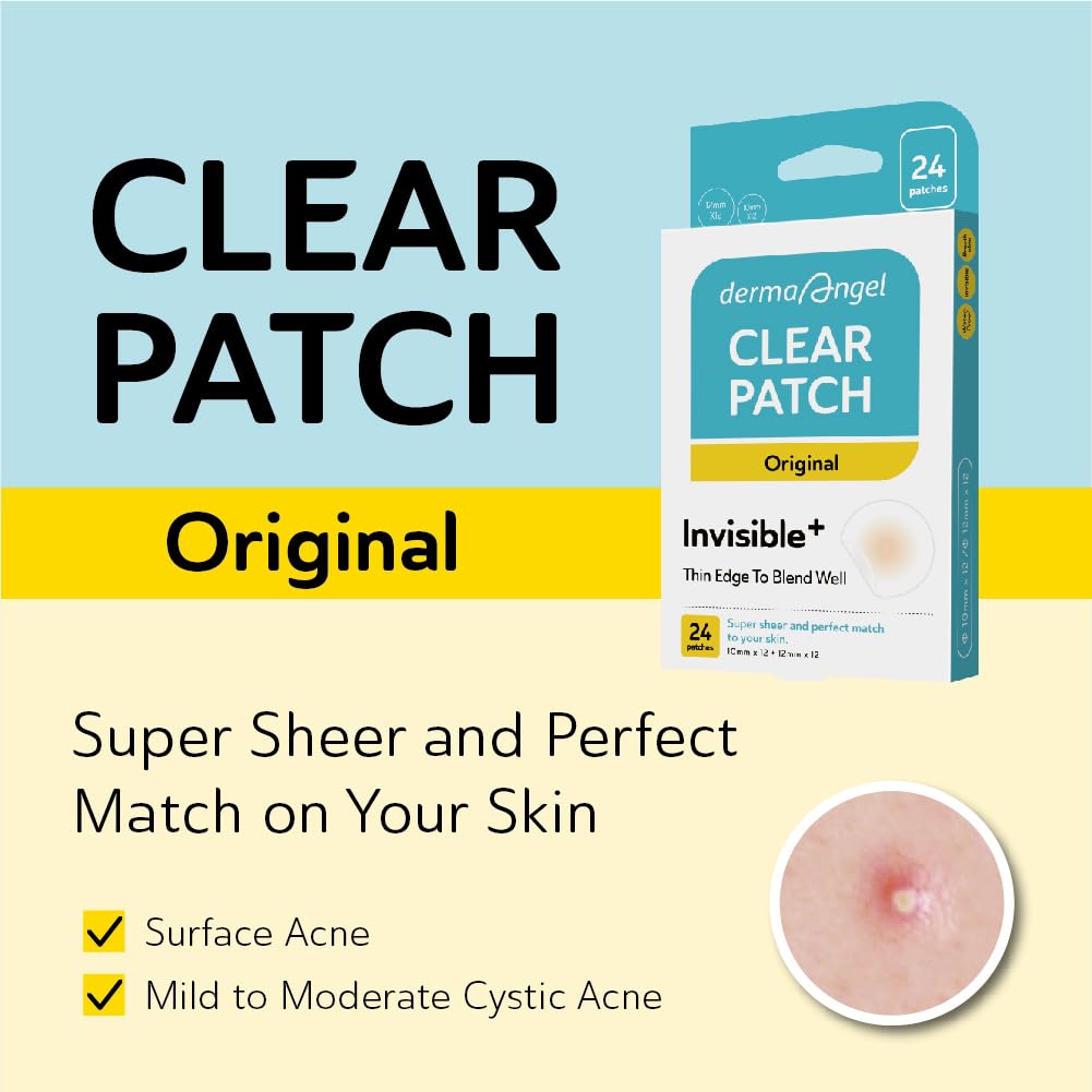 DERMA ANGEL Ultra Invisible Acne Patches for Cystic Acne – Day & Night Use, 240 Count, 3 Sizes