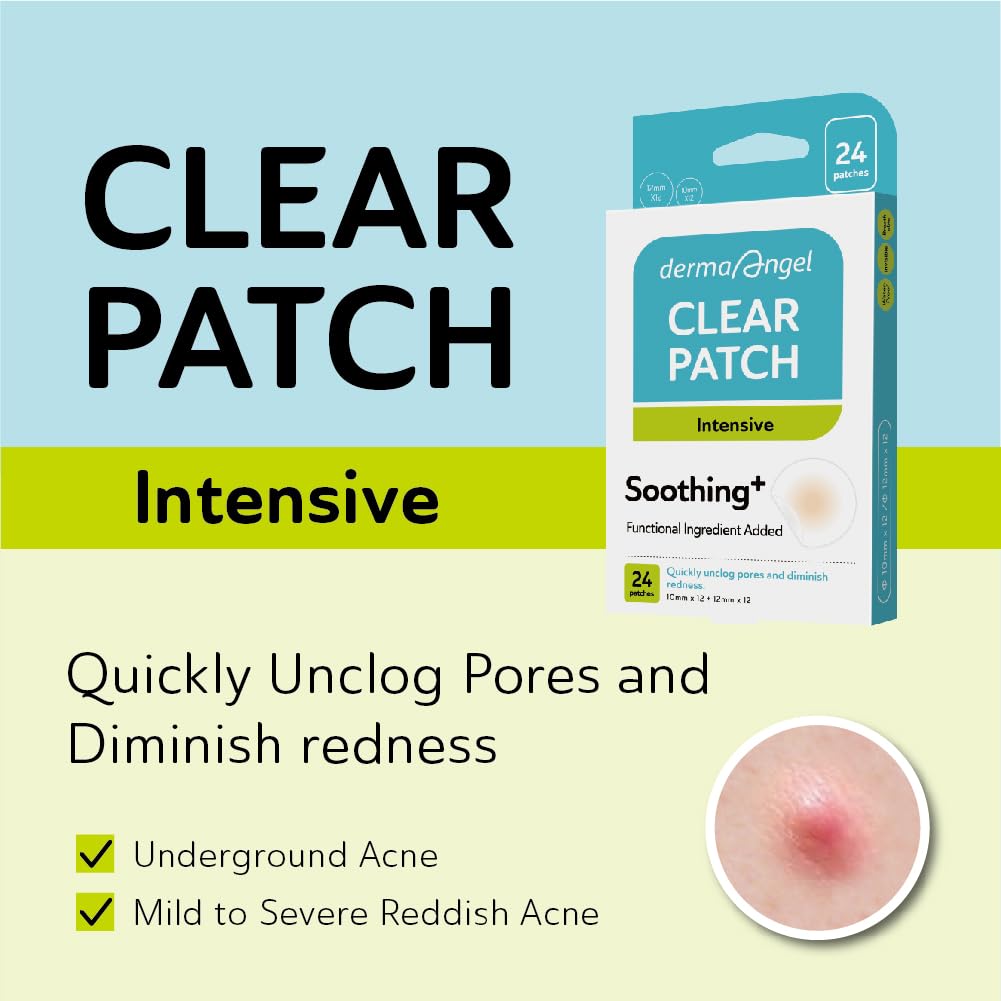 DERMA ANGEL Invisible Salicylic Acid Pimple Patches – Clear, Ultra-Thin Acne Patches for Face (Two Sizes)