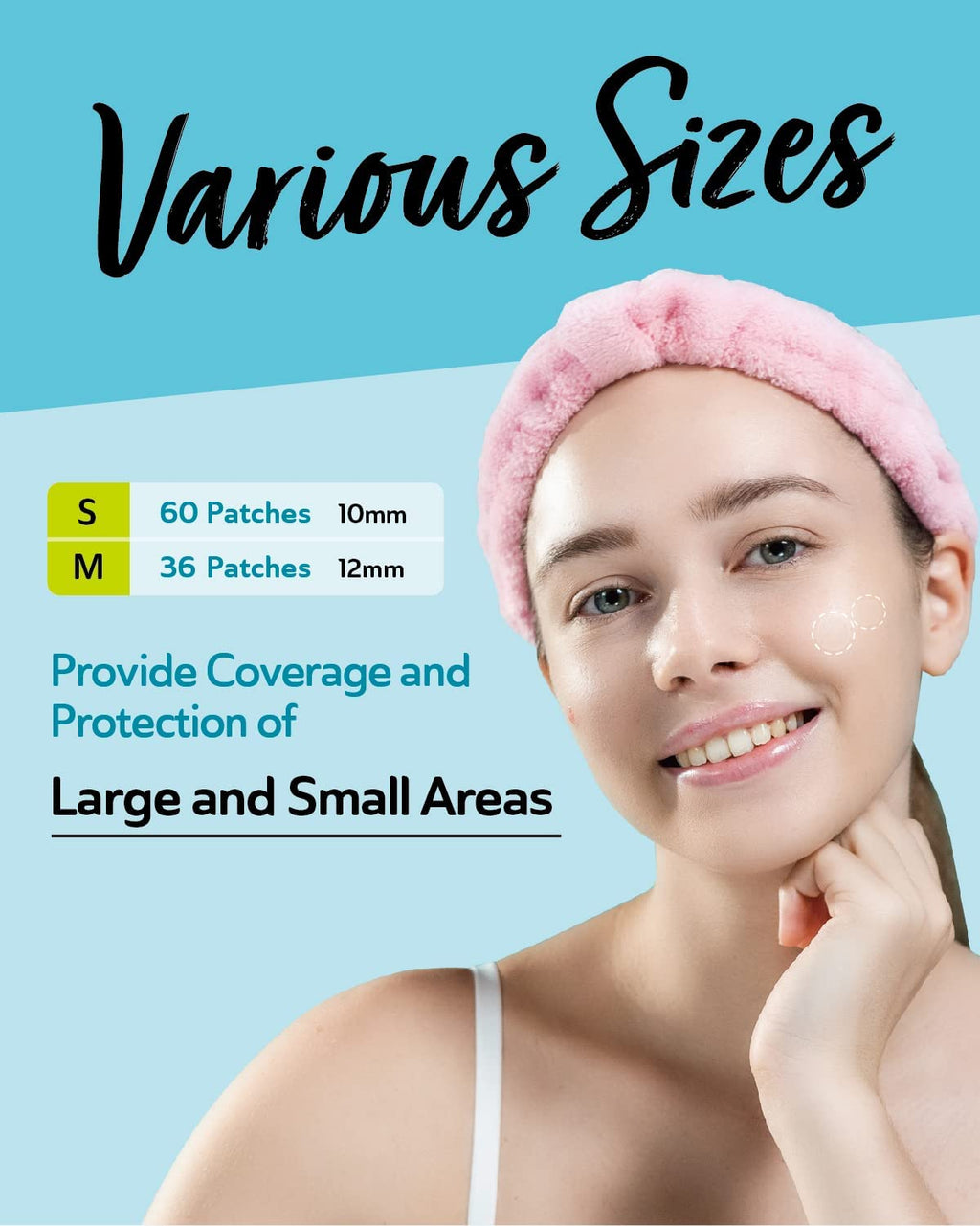 DERMA ANGEL Invisible Salicylic Acid Pimple Patches – Clear, Ultra-Thin Acne Patches for Face (Two Sizes)