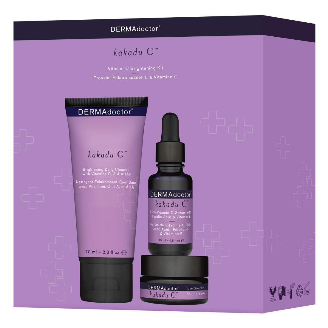 DERMAdoctor Kakadu C Vitamin C Serum Kit – 20% Vitamin C, Ferulic + Vitamin E, Eye Soufflé & Cleanser