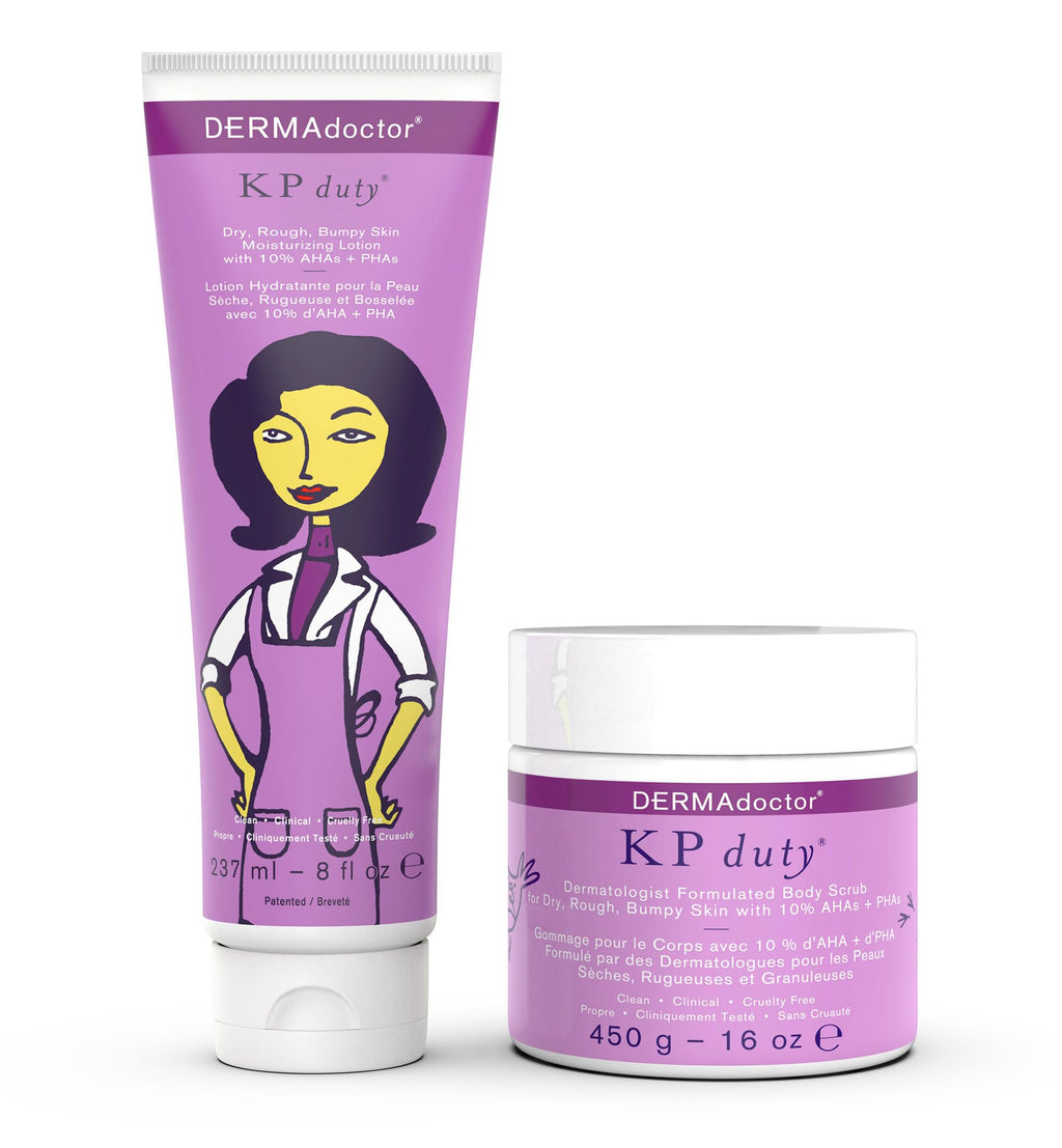 DERMAdoctor KP Bump Eraser Body Scrub & Lotion Kit | 10% AHAs + PHAs