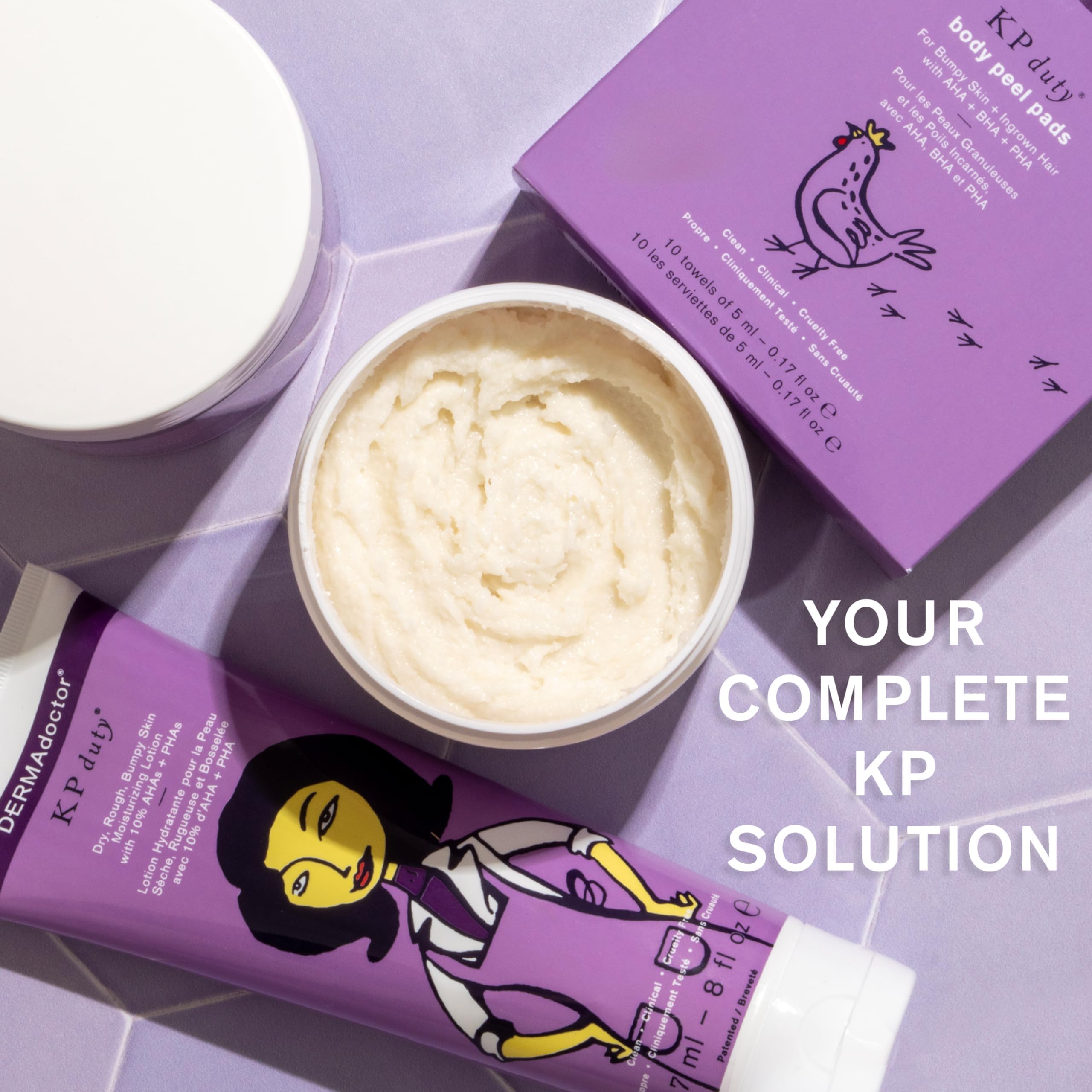 DERMAdoctor KP Bump Eraser Body Scrub & Lotion Kit | 10% AHAs + PHAs