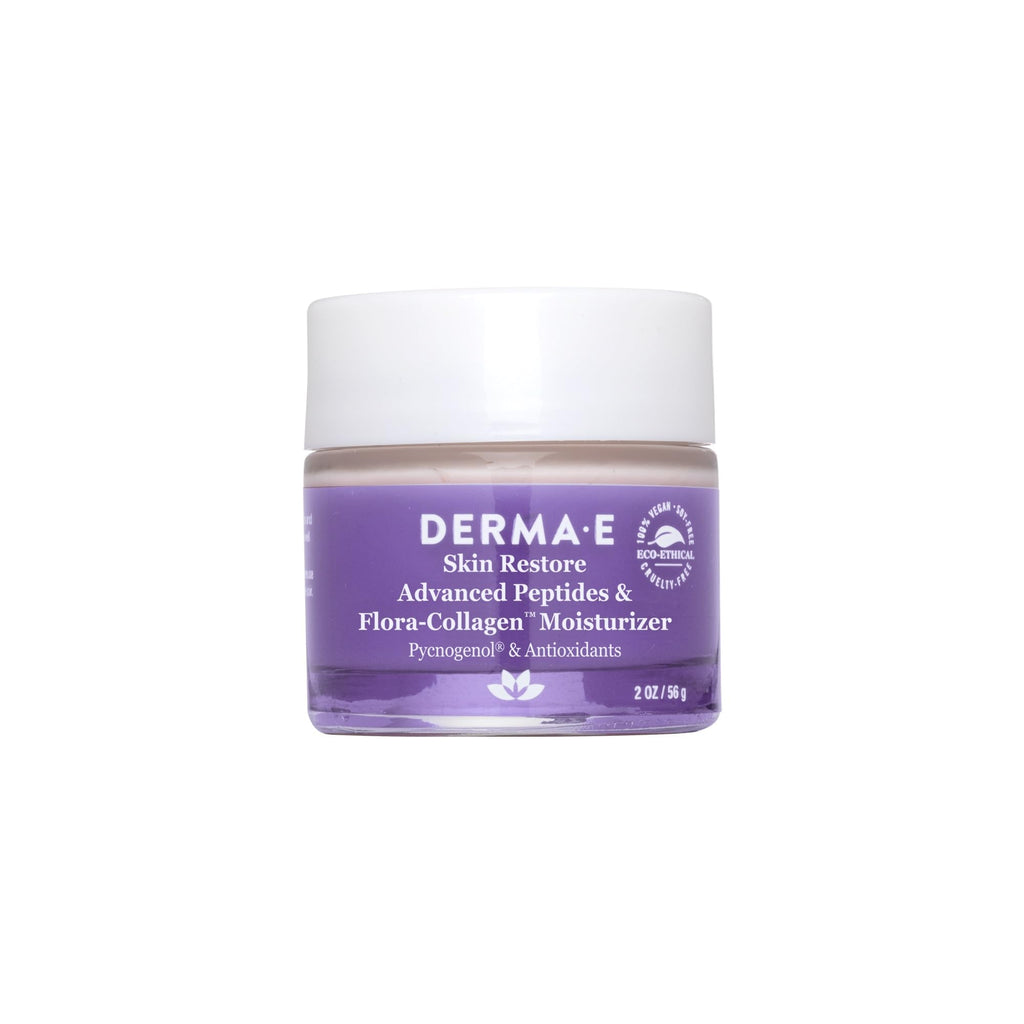 DERMA-E Advanced Peptides & Vegan Flora-Collagen Moisturizer – Hydrating Night Cream for Lines & Redness, 2 oz