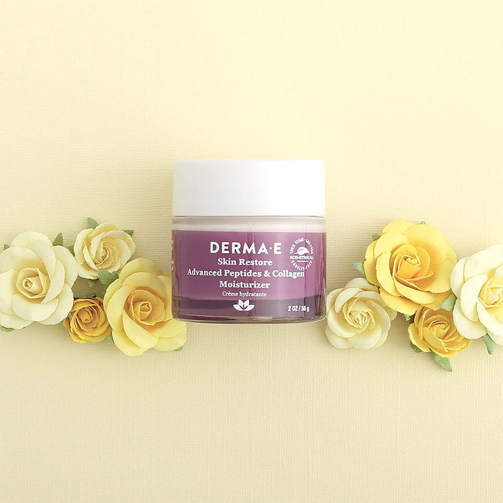 Derma E Advanced Peptides & Collagen Moisturizer – Double Action Day & Night Cream (2 oz)