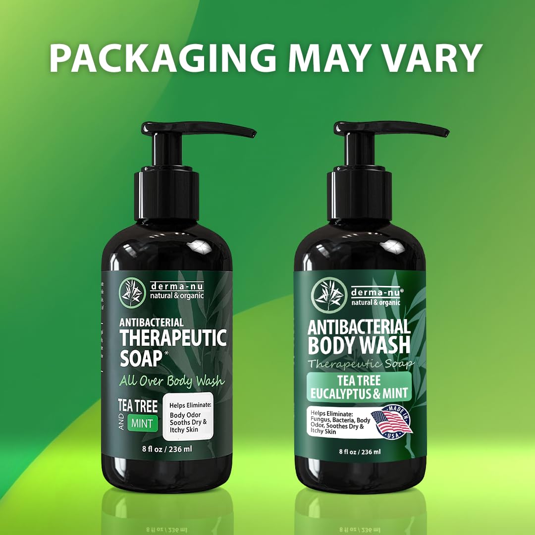 Derma-Nu Antibacterial Body Wash | Tea Tree, Peppermint & More, 2-Pack