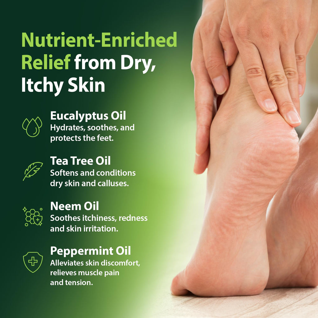 Derma-Nu Foot and Body Oil with Tea Tree Oil – Hydrating Foot Care for Dry Skin, Cracked Heels & Odor (4oz)
