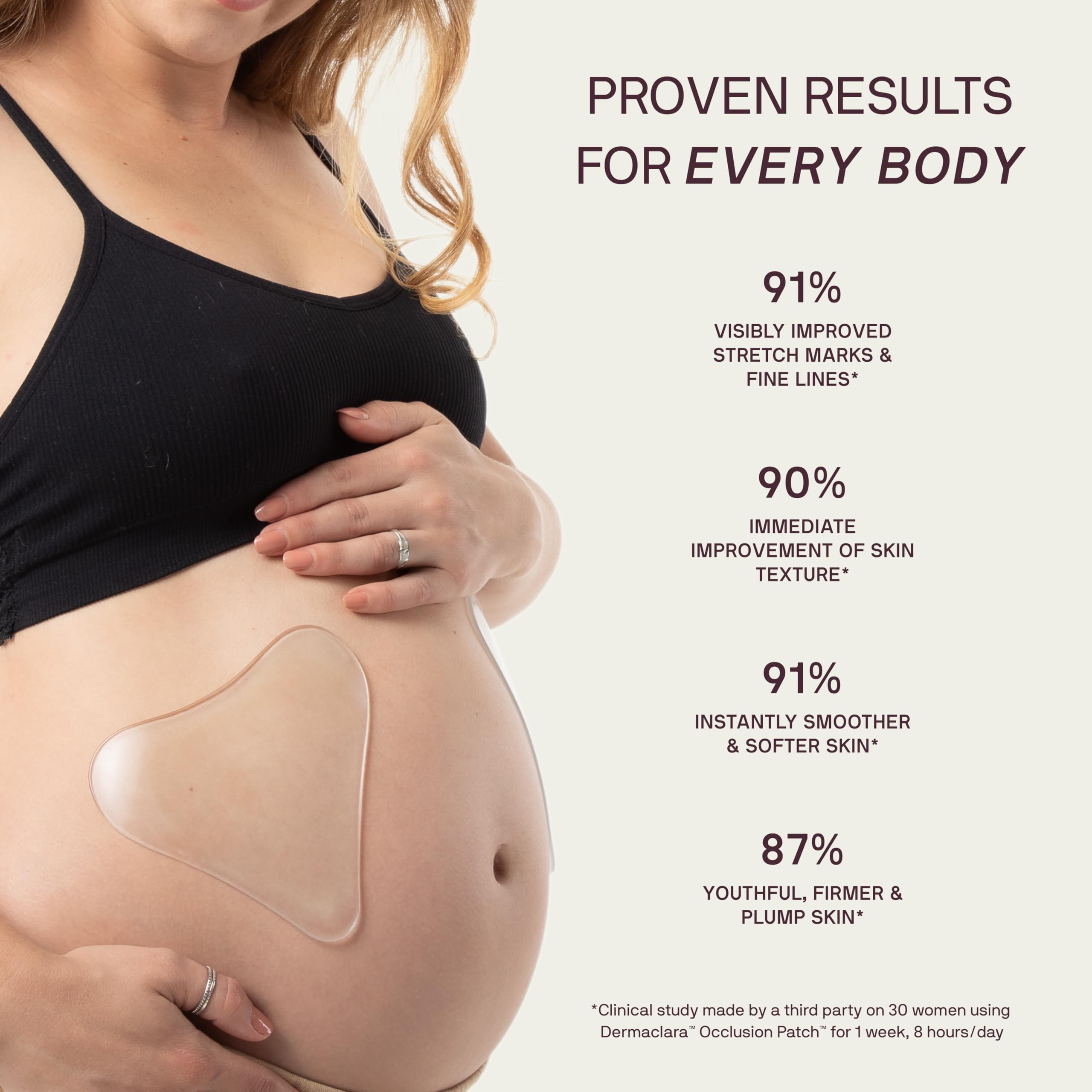 Dermaclara Large Silicone Body Patch – Pregnancy Stretch Marks & C‑Section Scar Coverage | Reusable 30x