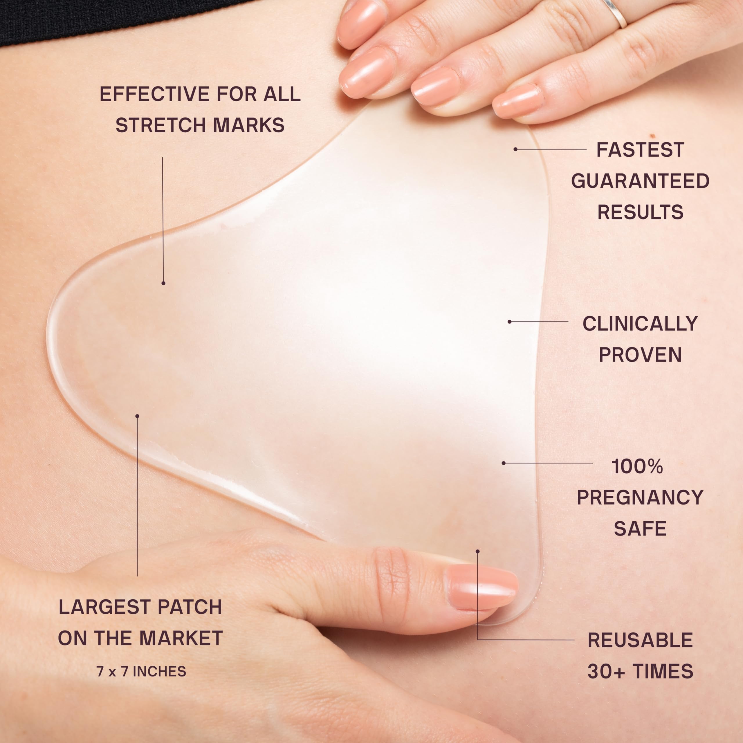 Dermaclara Large Silicone Body Patch – Pregnancy Stretch Marks & C‑Section Scar Coverage | Reusable 30x