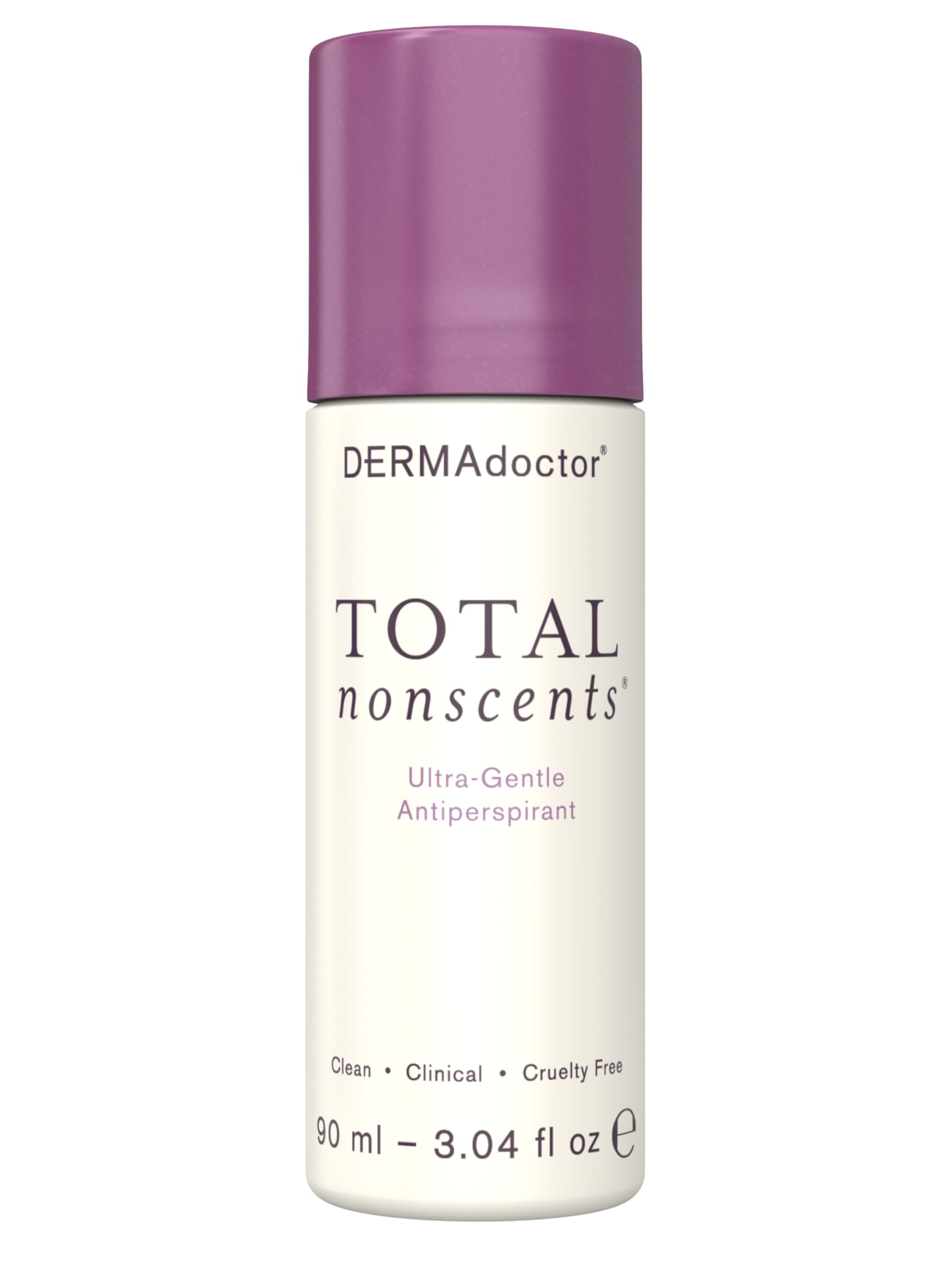 DERMAdoctor Total NonScents Ultra-Gentle Unscented Antiperspirant for Sensitive Skin – Clinically Strong Roll-On