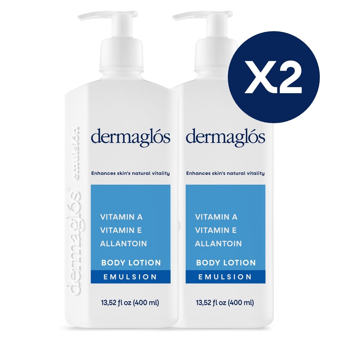 Dermaglós 2-Pack Moisturizing Body Lotion – Deep Hydration with Vitamin A, E & Allantoin | Tattoos, Scars & Stretch Marks Care